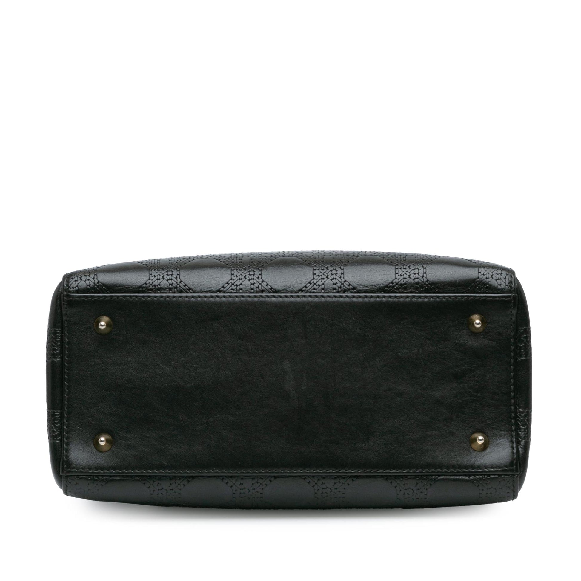 Dior Calfskin Cannage Lady Shg Yfmlwg Satchel Bag Medium Embossed