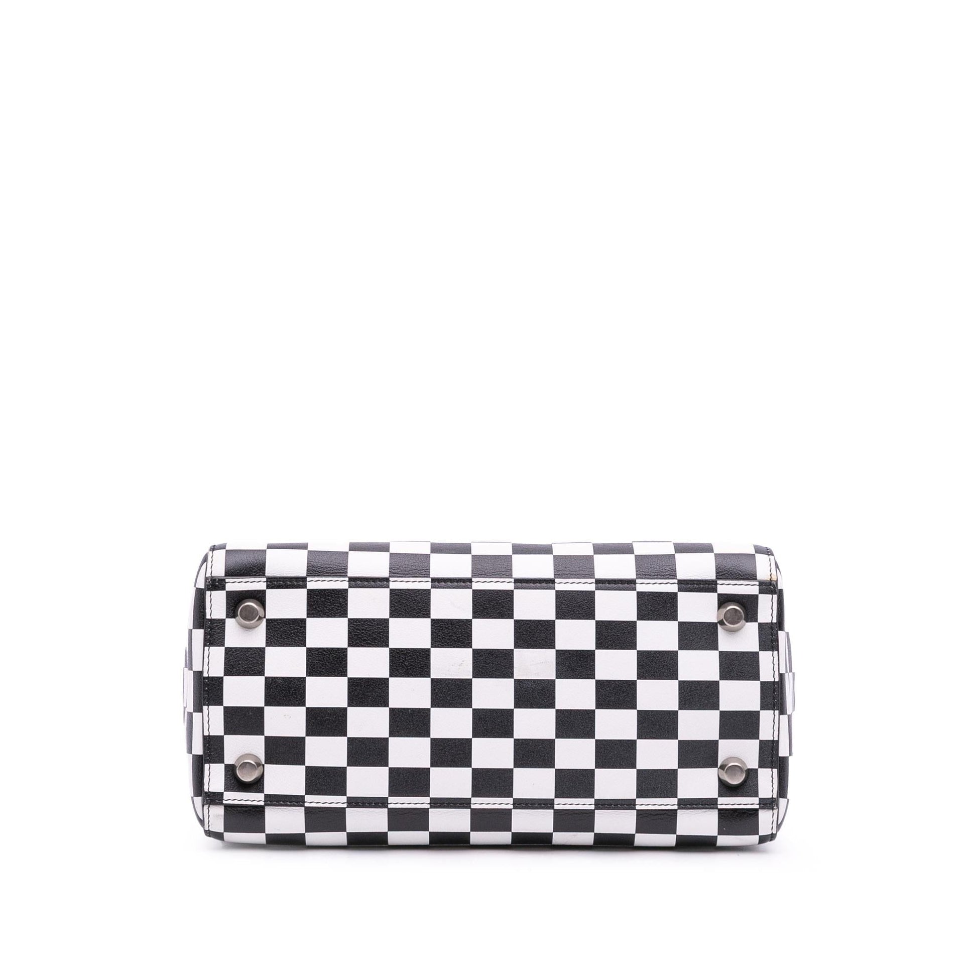 Dior Calfskin Checkered Lady Satchel Bag Medium Lady Dior 2