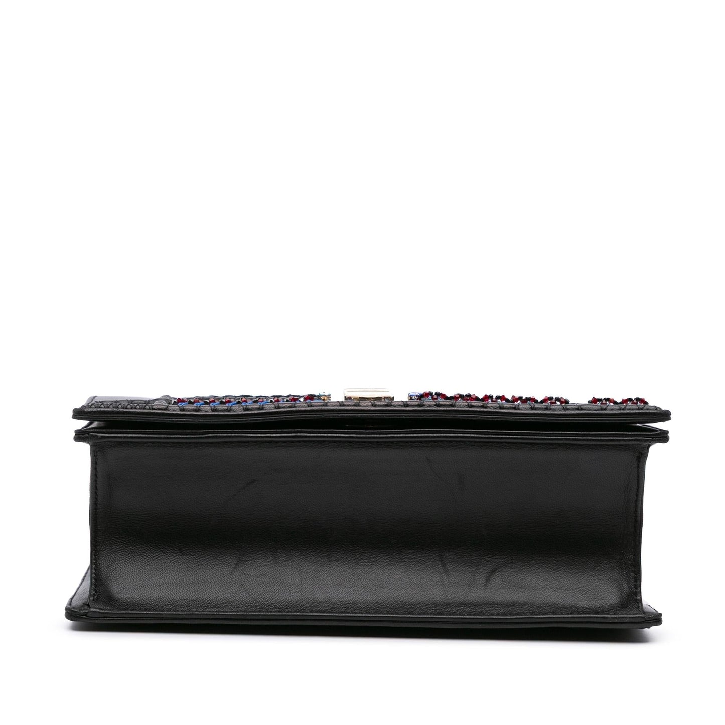 Dior Calfskin Crystal ama Crossbody Bag Medium Embroidered Flap