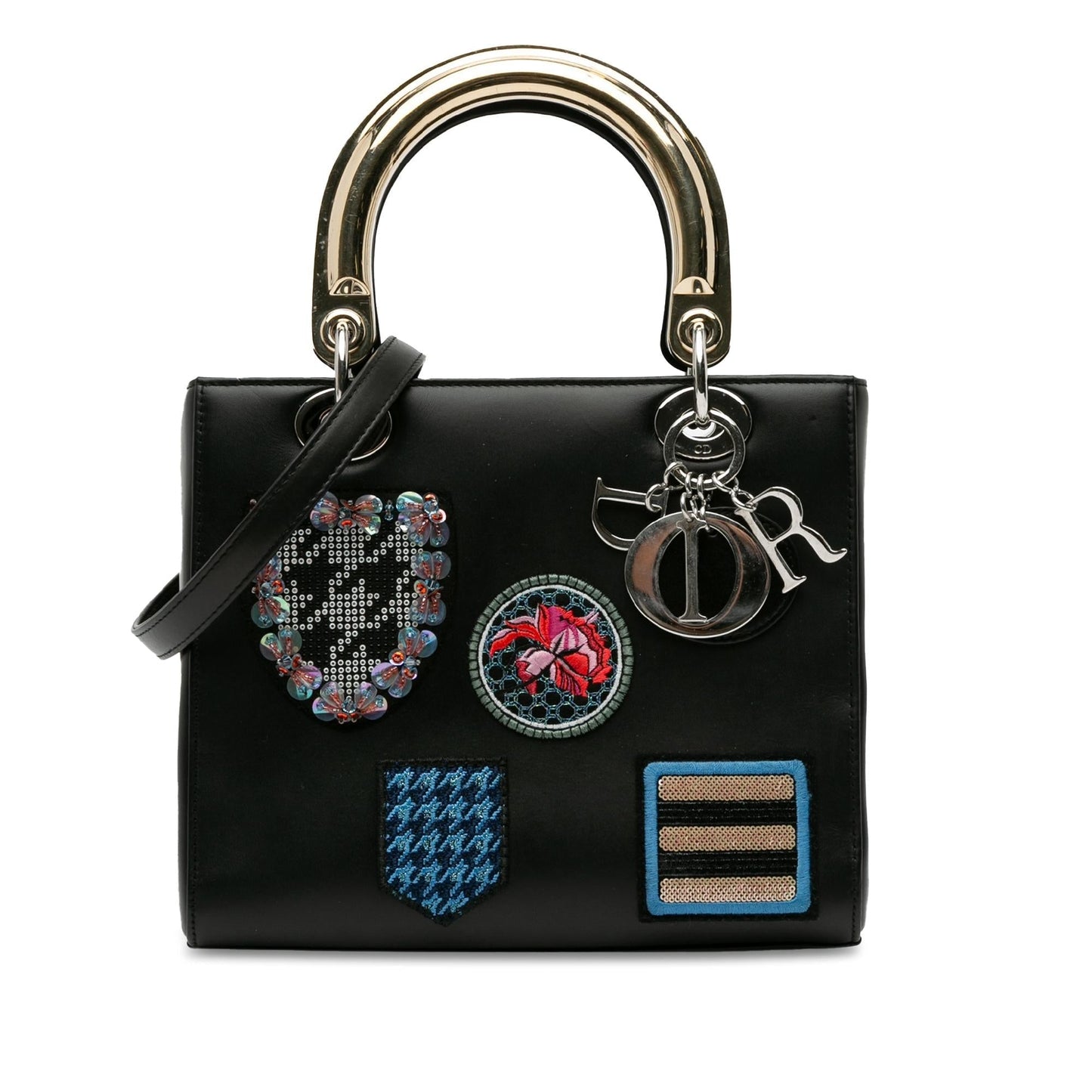 Dior Calfskin Patch Embellished Lady Shg Tiwvxx Satchel Bag Medium