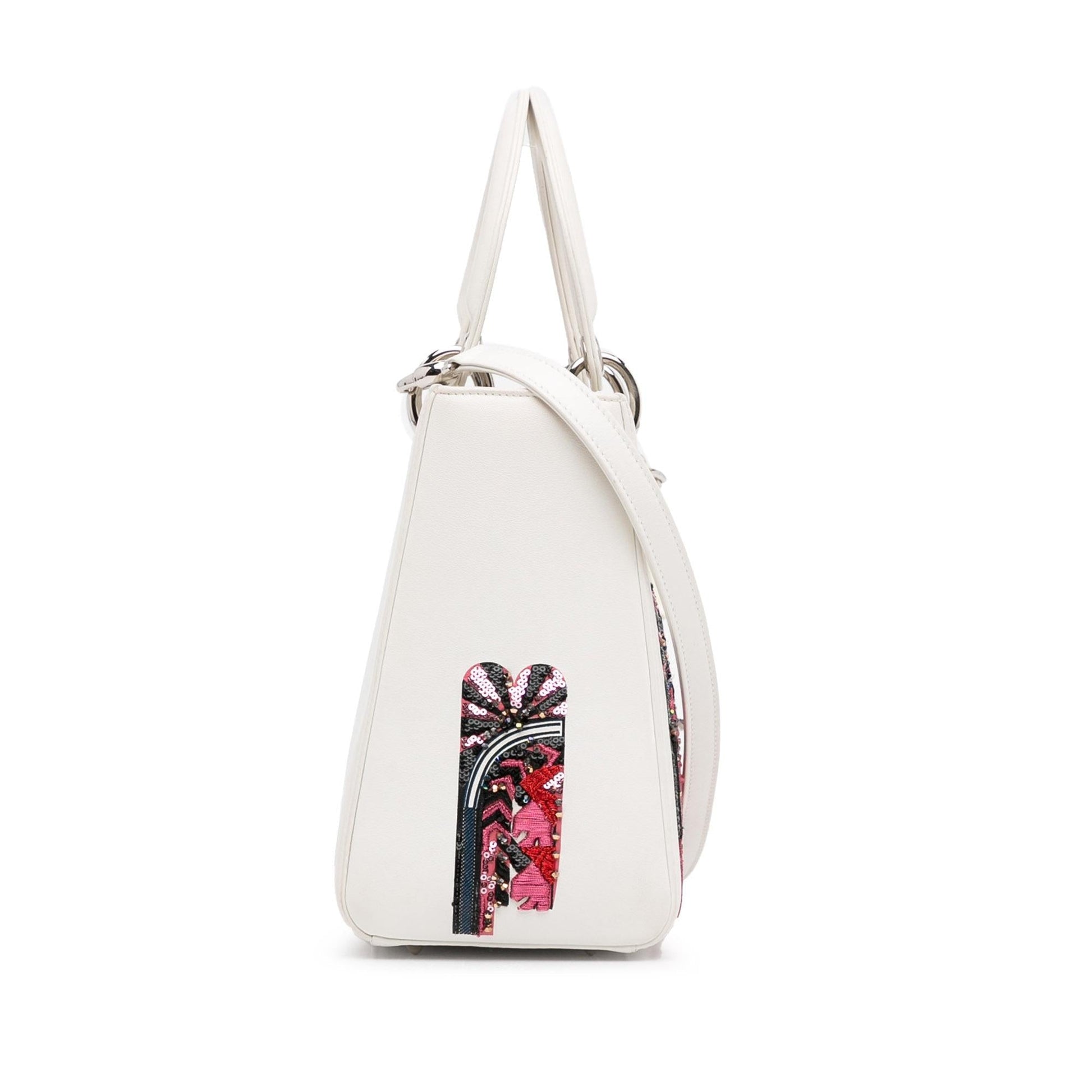 Dior Calfskin Sequin Embellished Lady Shg T5Mrs0 Satchel Bag Medium
