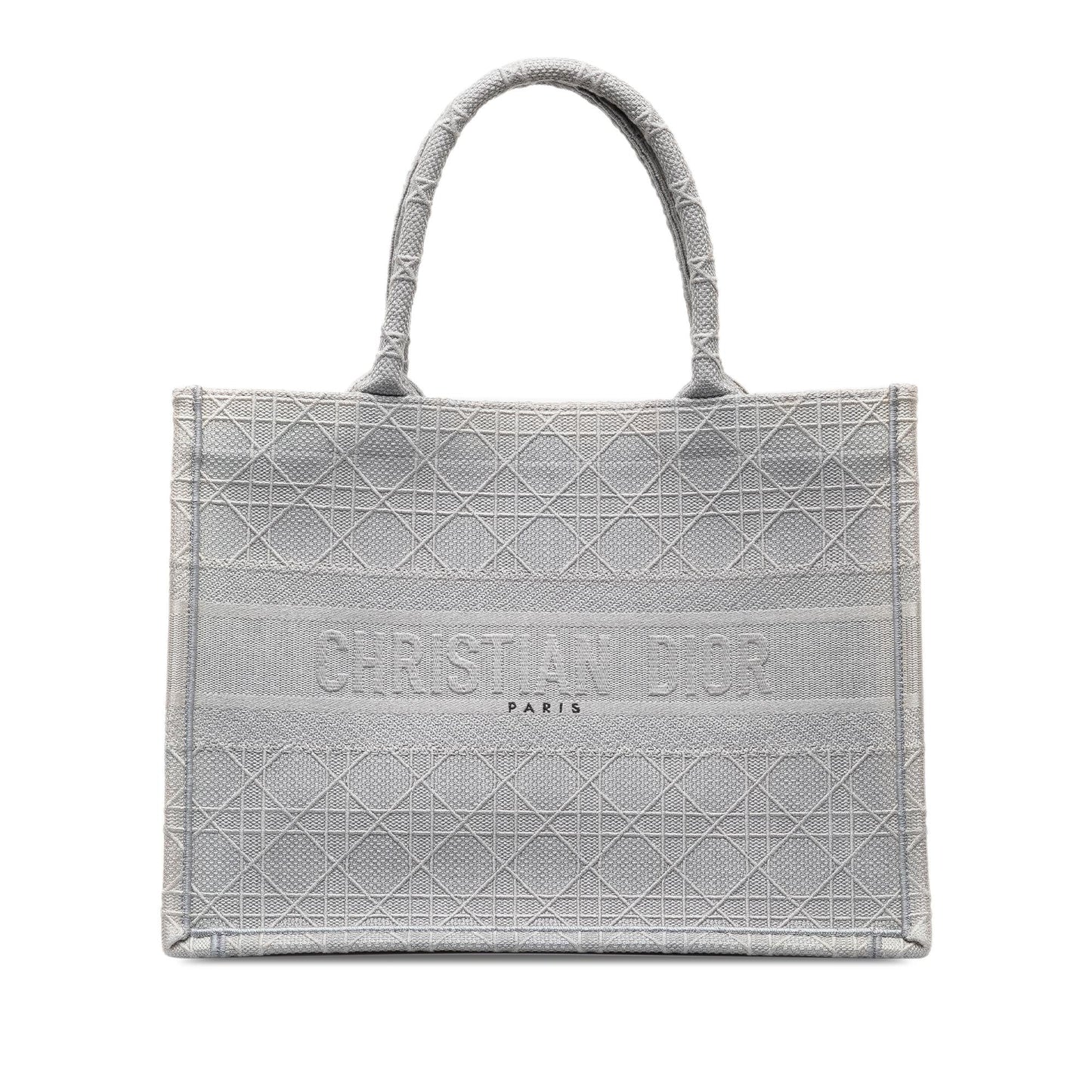 Dior Cannage Book Tote Shg Dwrznb Medium Embroidered Tote Bag