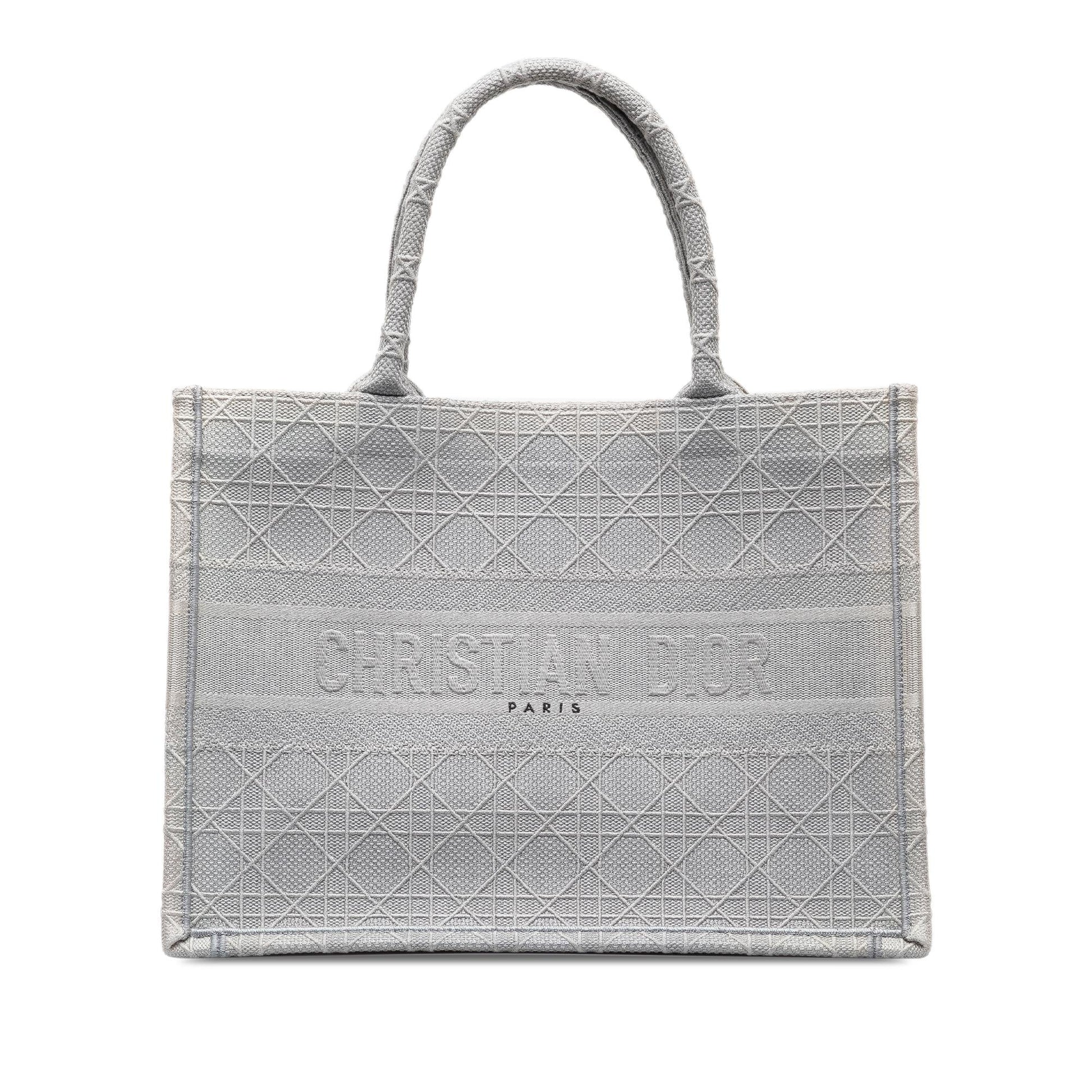Dior Cannage Book Tote Shg Dwrznb Medium Embroidered Tote Bag