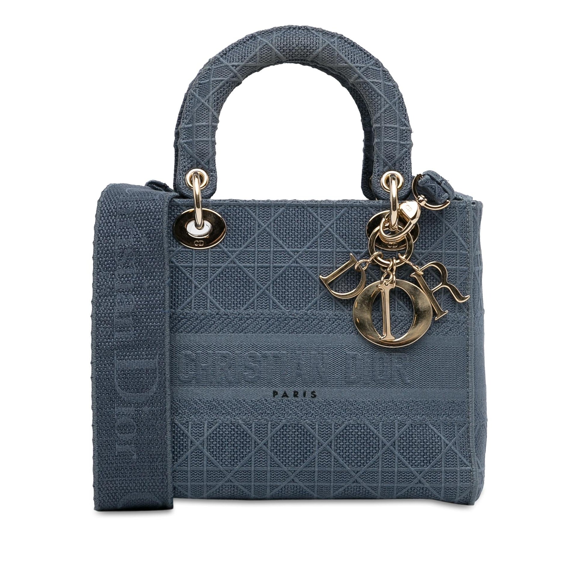 Dior Cannage Lady Lite Satchel Bag Medium Lite Shg Eklvry