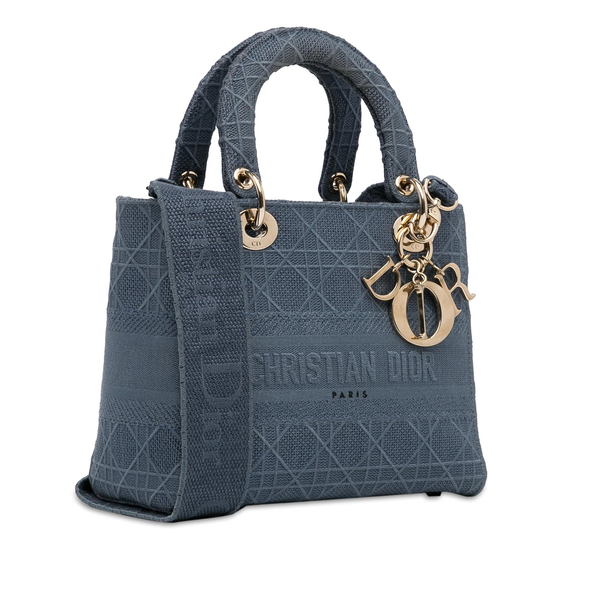 Dior Cannage Lady Lite Satchel Bag Medium Lite Shg Eklvry