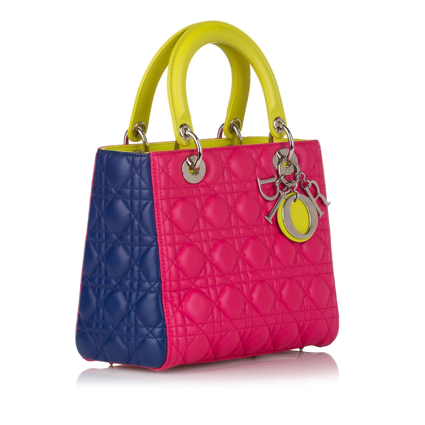 Dior Cannage Lady Satchel Shg Leather Lambskin Medium Satchel Bag