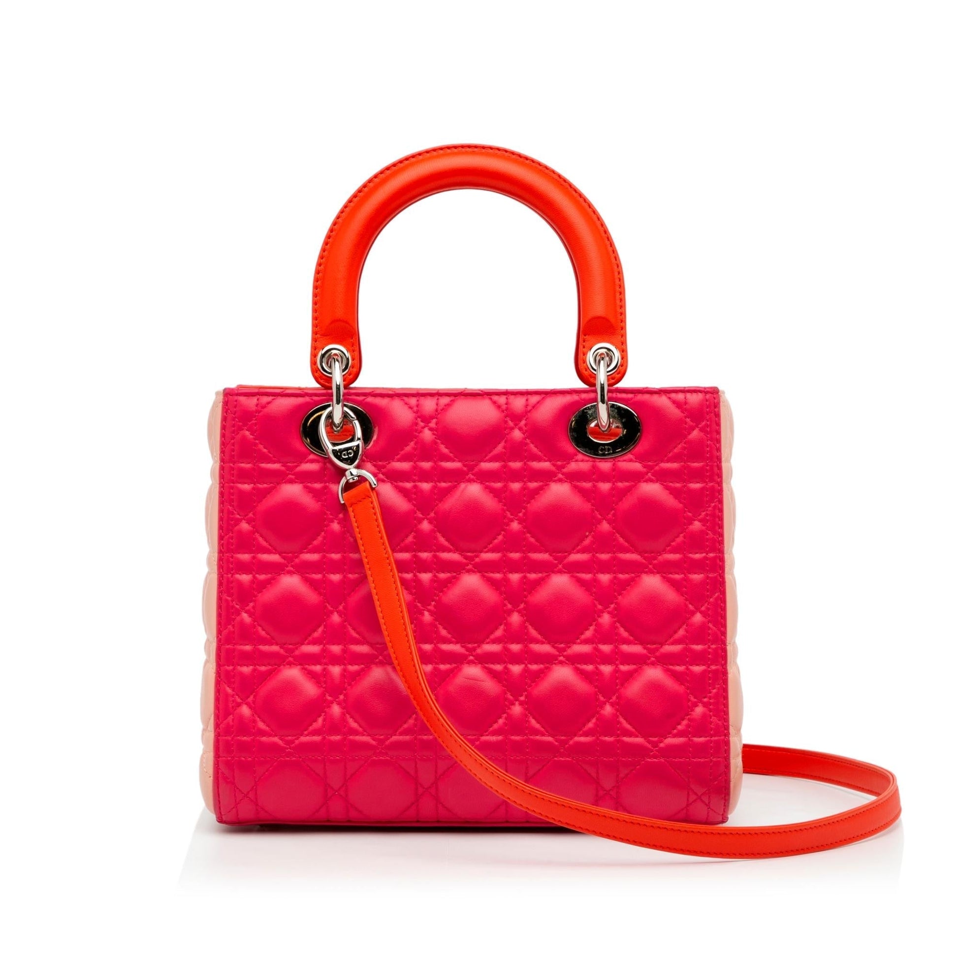 Dior Cannage Lady Tricolor Shg Qn9Tfz Satchel Bag Medium