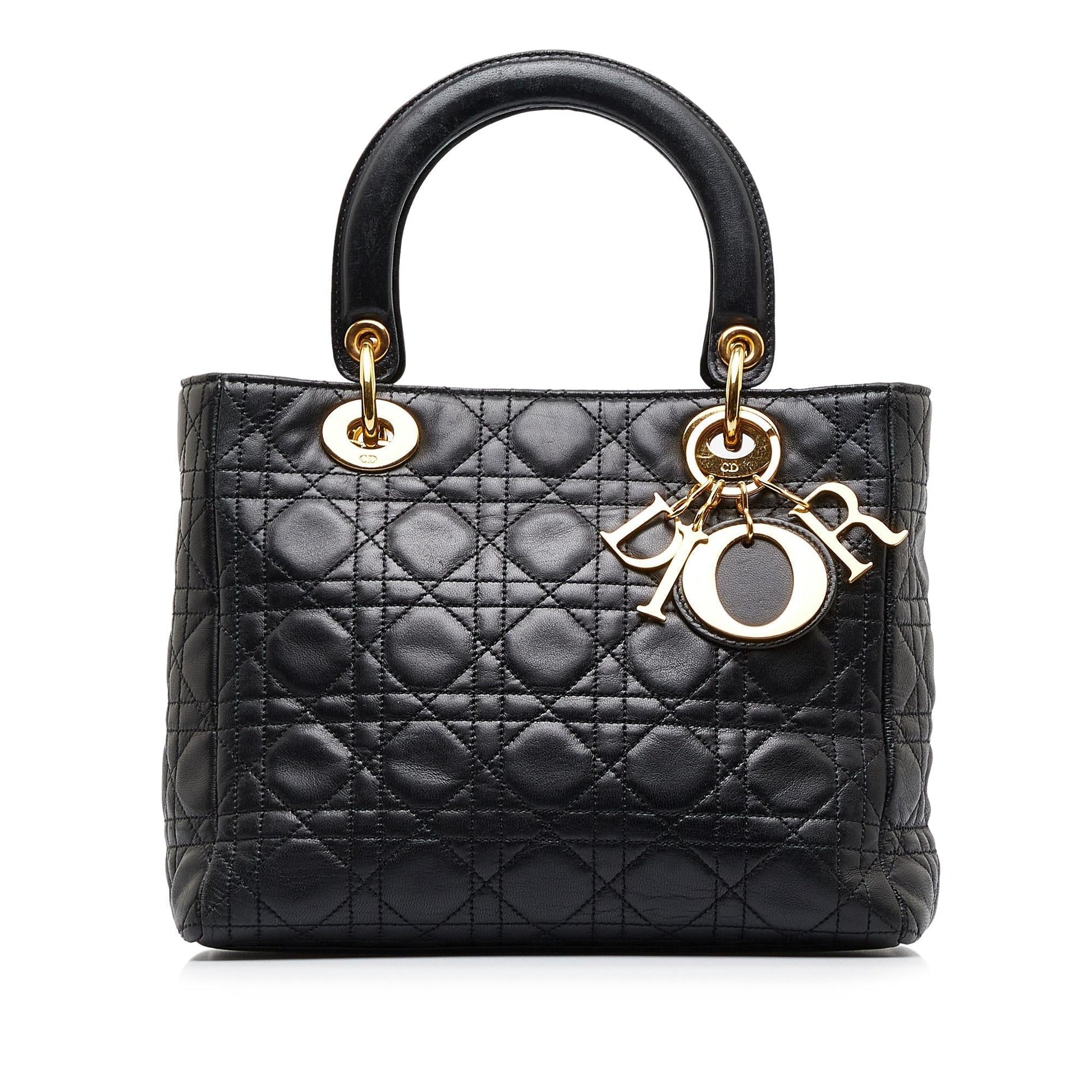 Dior Cannage Lady Shg Cwfkc0 Satchel Bag Lambskin Medium