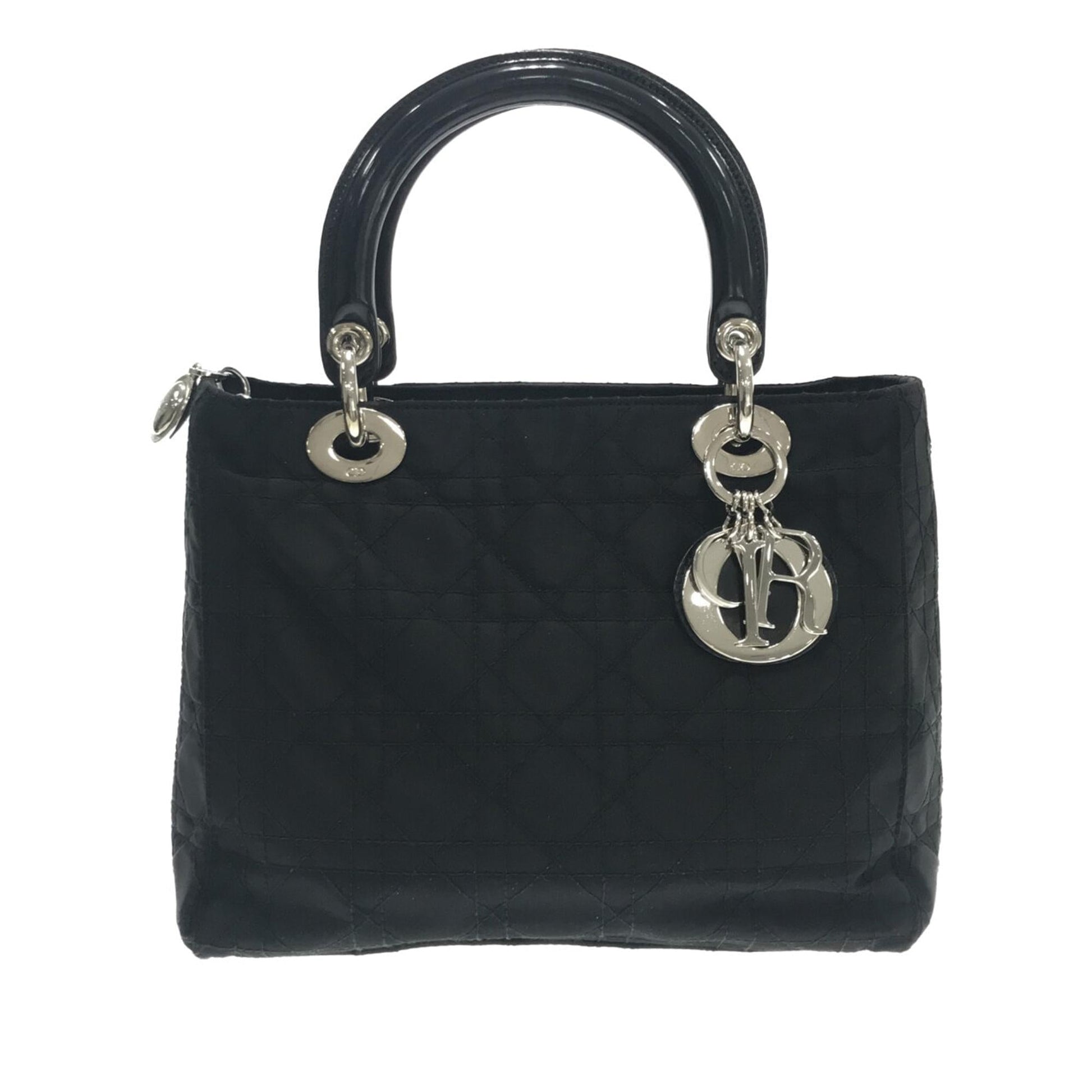 Dior Cannage Lady Shg 8Juasn Satchel Bag Nylon Medium