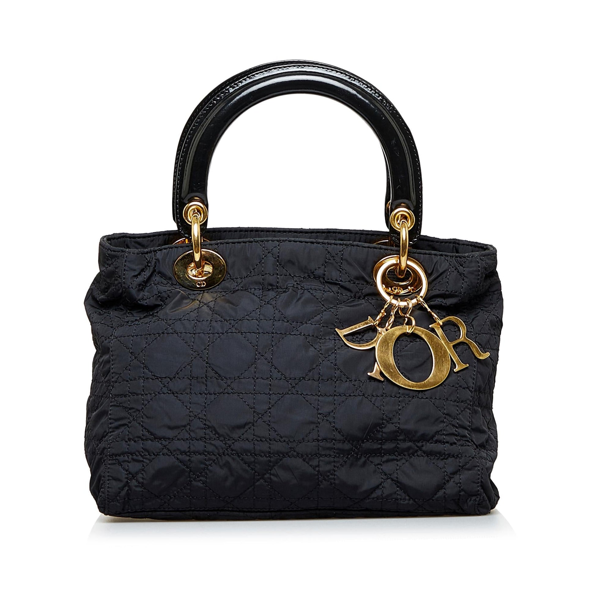 Dior Cannage Lady Shg 86F2Wf Satchel Bag Nylon Medium