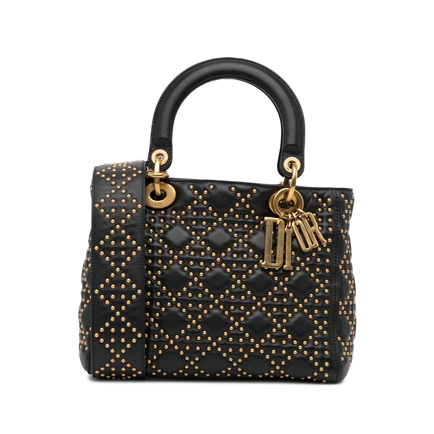 Dior Cannage Supple Lady Studded Shg 3Bdemz Satchel Bag Medium
