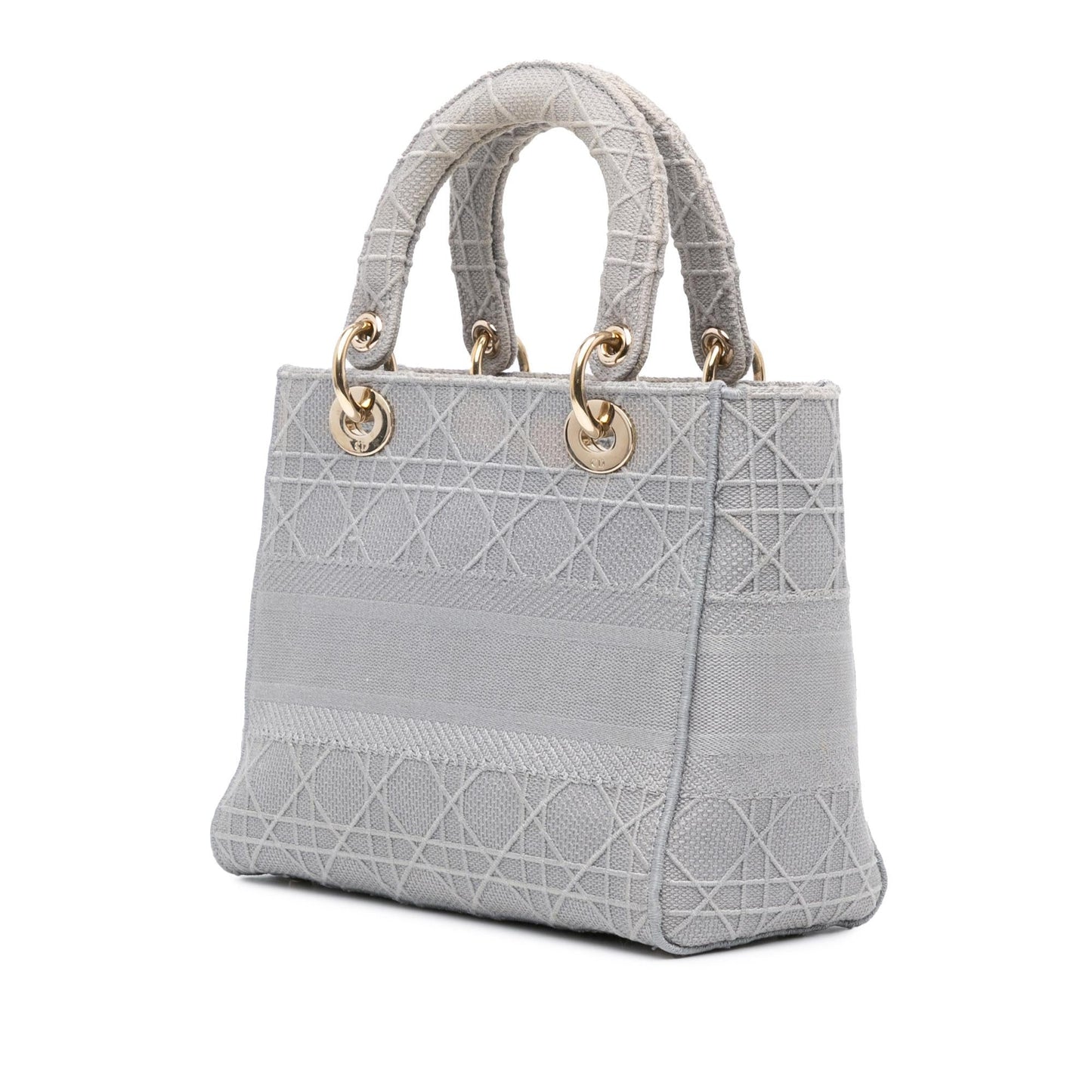 Dior Cannage Lady Lite Satchel Bag Canvas Medium D Lite 7