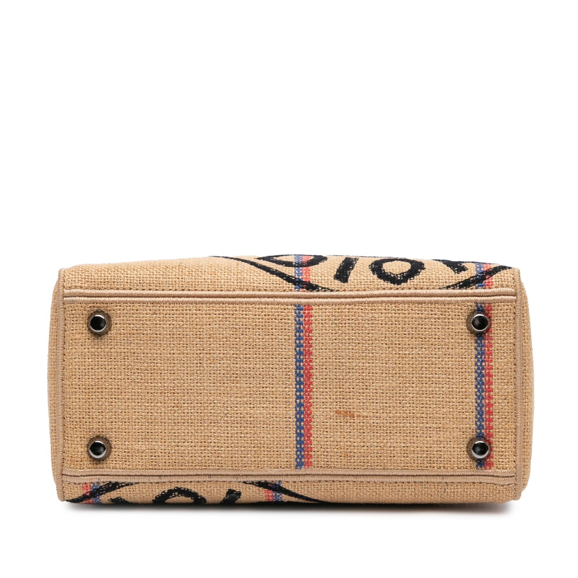 Dior Jute Lady Lite Shg N0Q8Oj Satchel Bag Canvas Medium Embroidered
