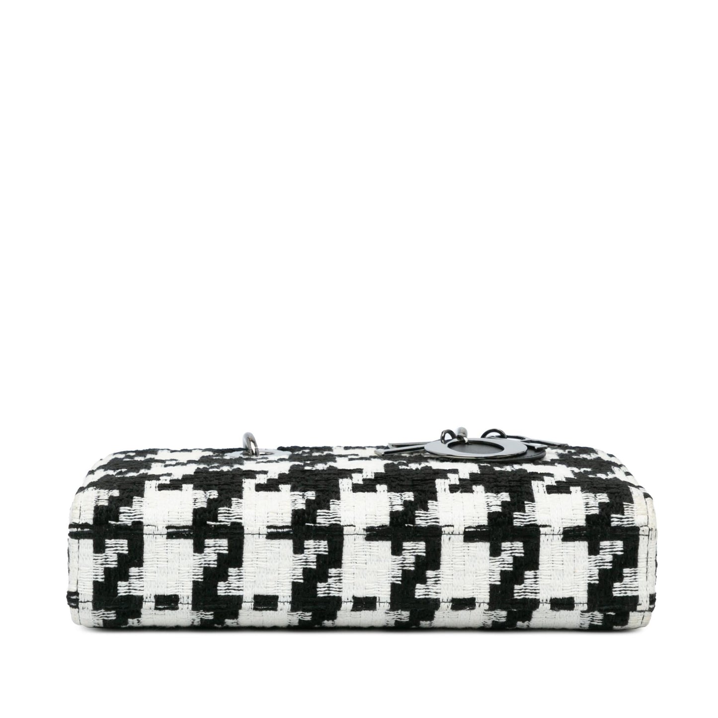 Dior Macro Houndstooth Lady Joy Satchel Bag Canvas Medium Joy Shg Edchuu