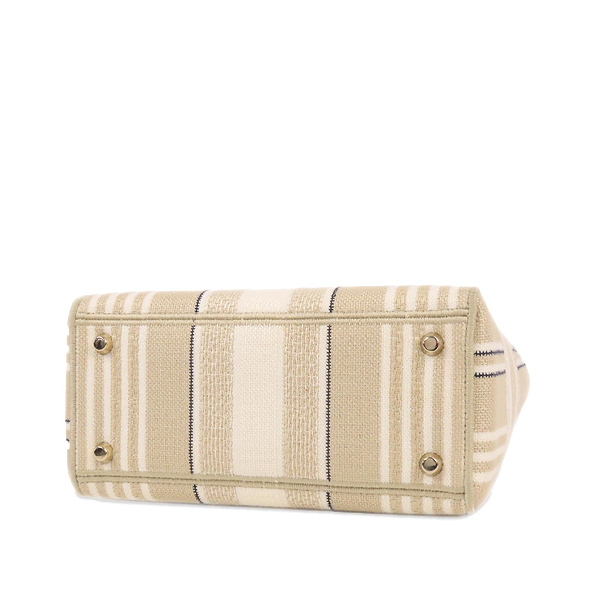 Dior Striped Lady Lite Shg U2Rp87 Satchel Bag Canvas Medium