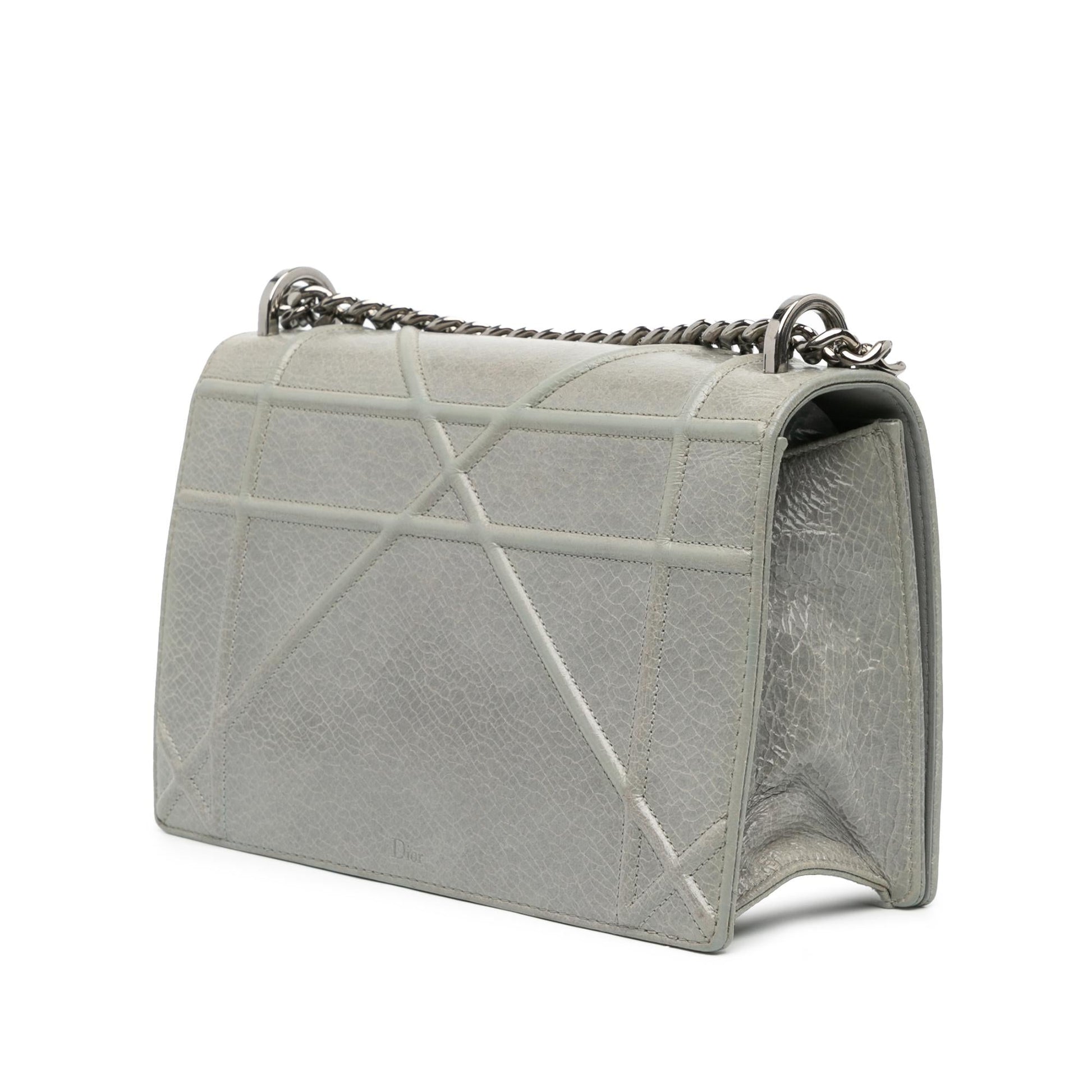 Dior Crackled Deerskin ama Shg Eiyab5 Crossbody Bag Medium Flap