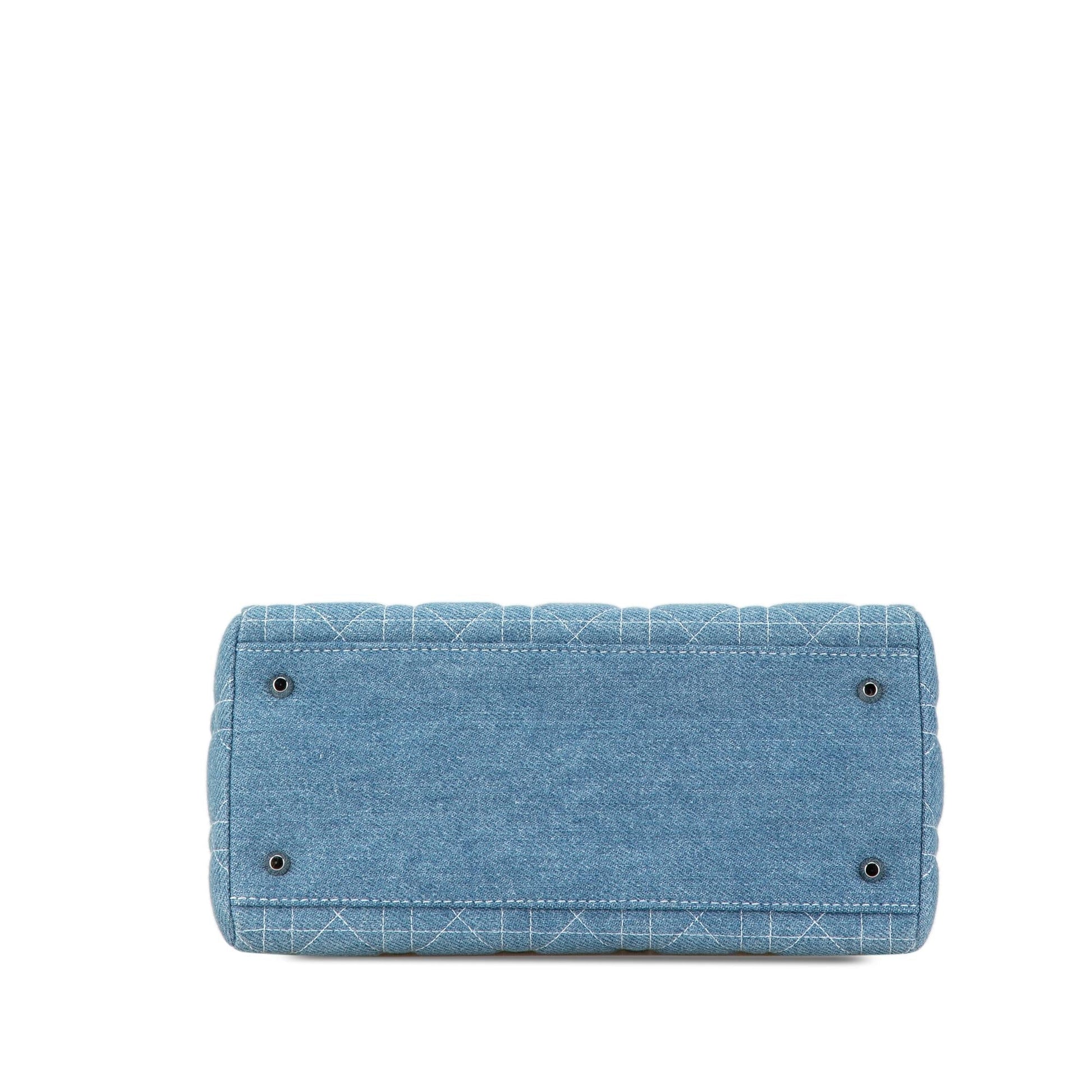 Dior Cannage Lady Satchel Bag Denim Medium Dior Shg 4Ktbgi