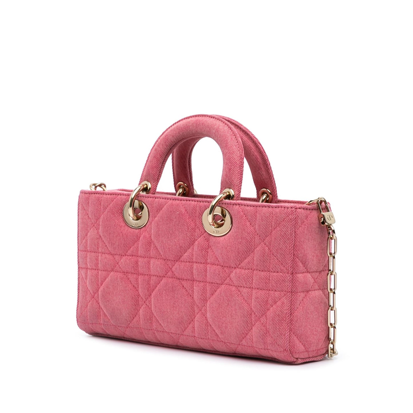 Dior Macrocannage Lady Joy Satchel Bag Denim Medium