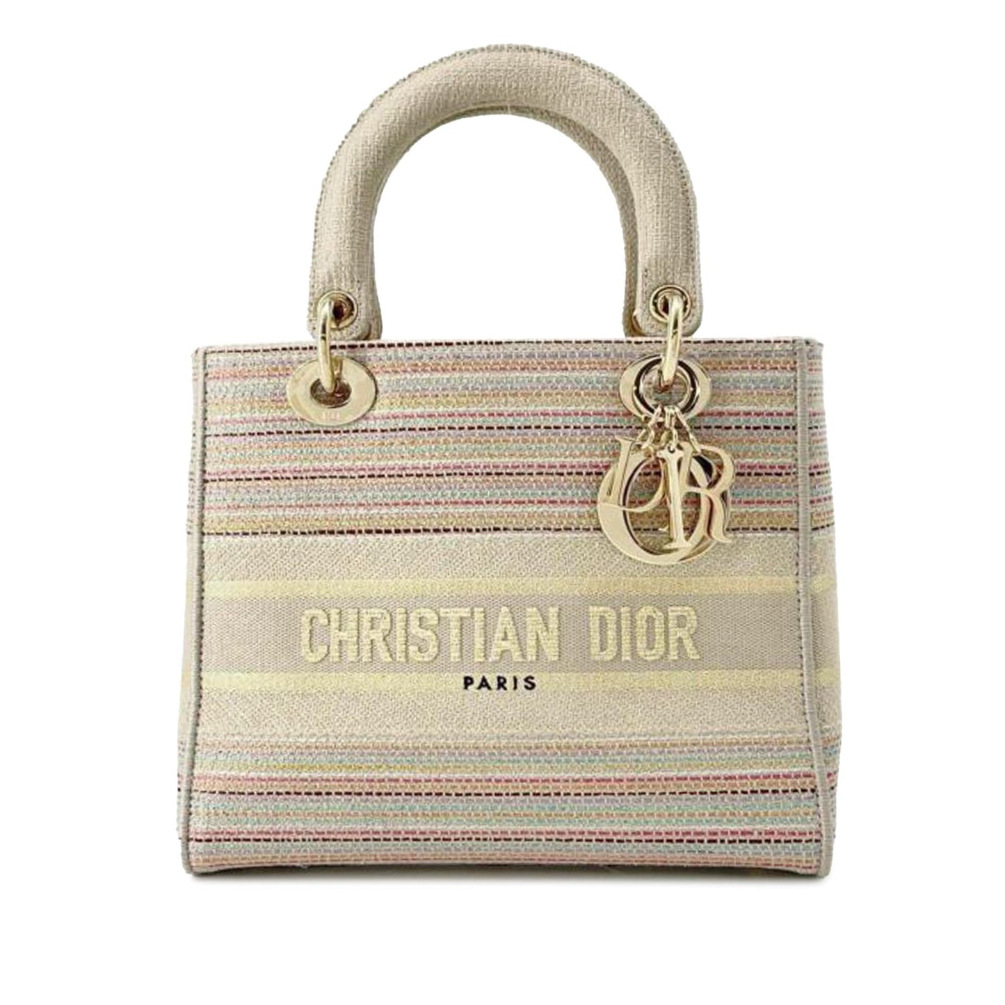 Dior Lady Lite Shg Fmx9Ey Satchel Bag Canvas Medium Embroidered