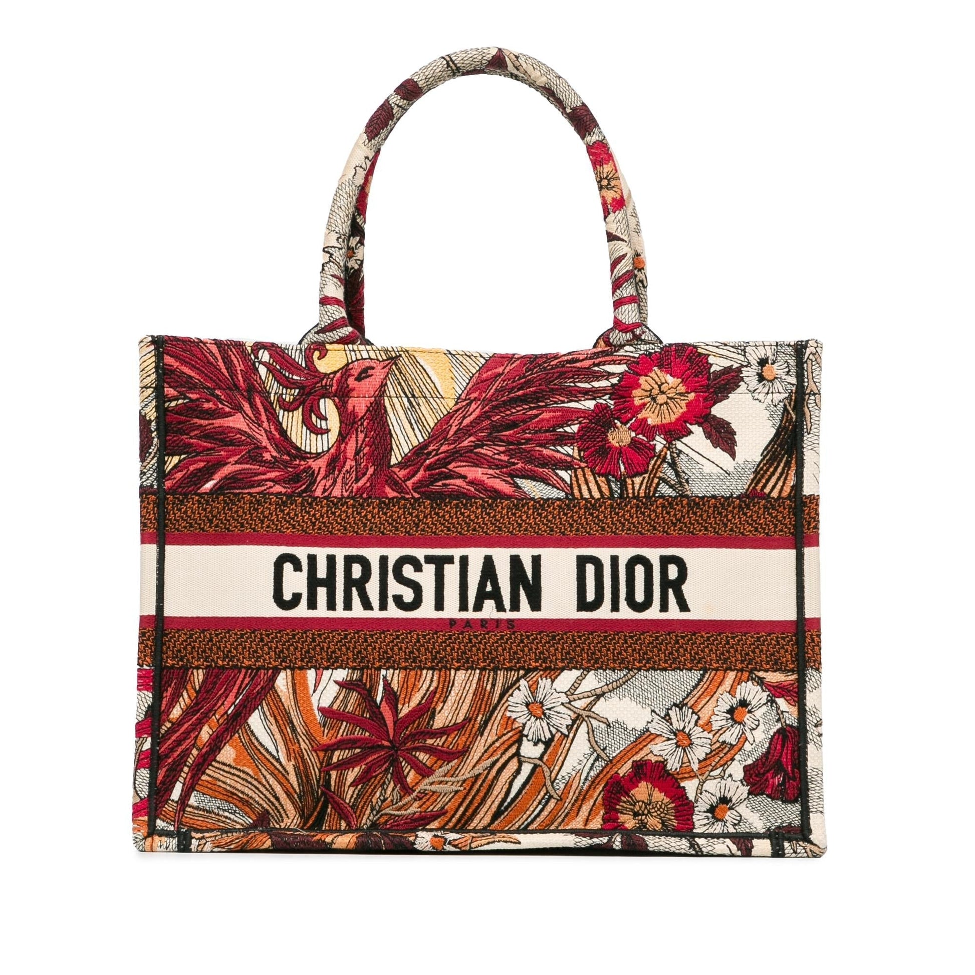 Dior Phoenix Book Tote Shg W6Lias Canvas Medium Embroidered Tote Bag