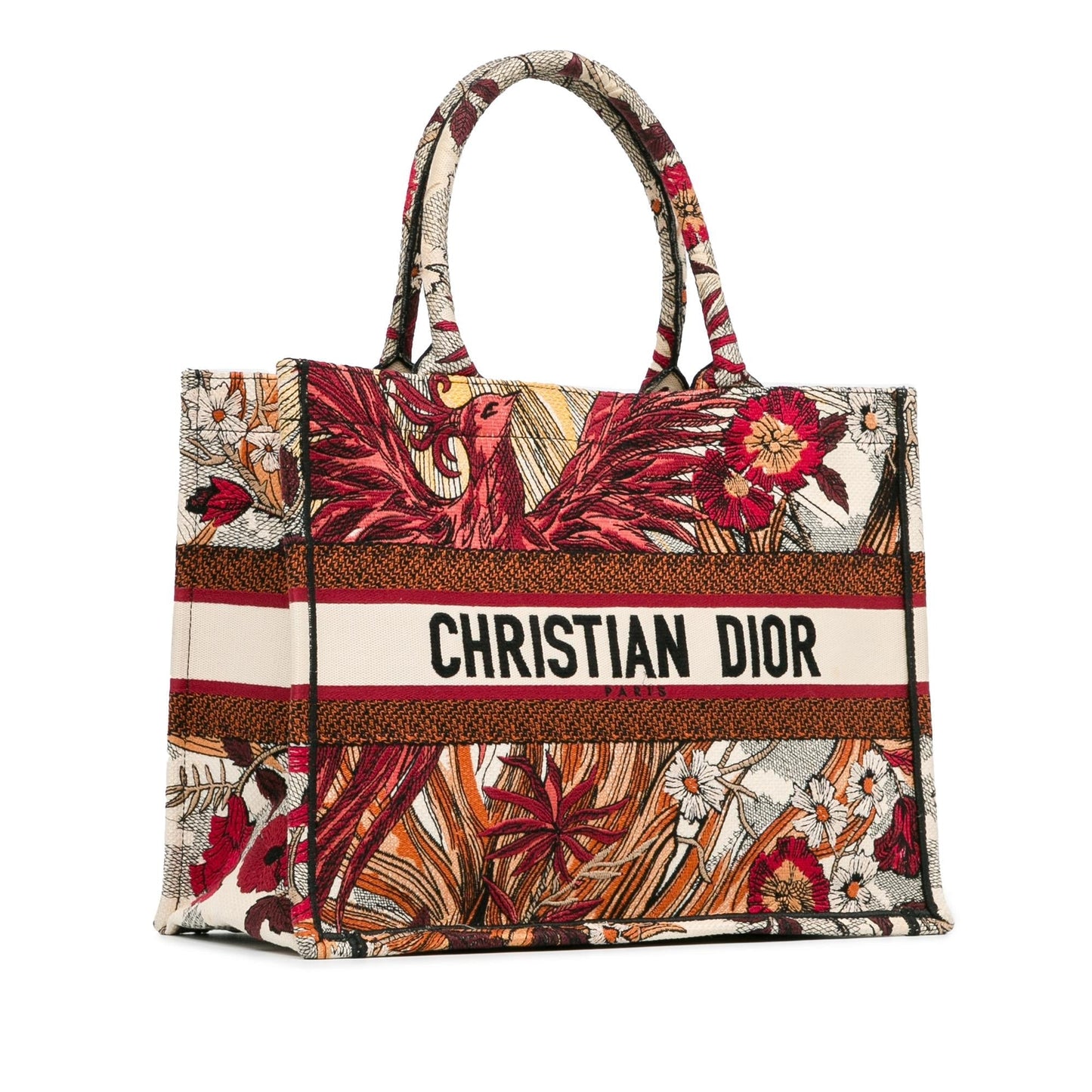 Dior Phoenix Book Tote Shg W6Lias Canvas Medium Embroidered Tote Bag