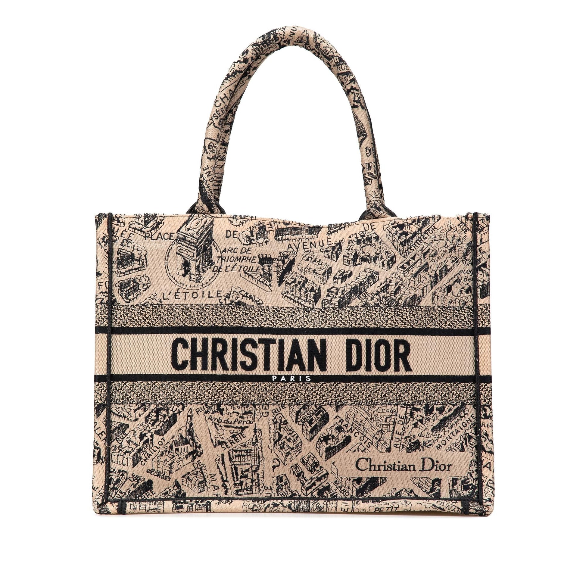 Dior Plan De Paris Book Tote Canvas Medium Embroidered Tote Bag