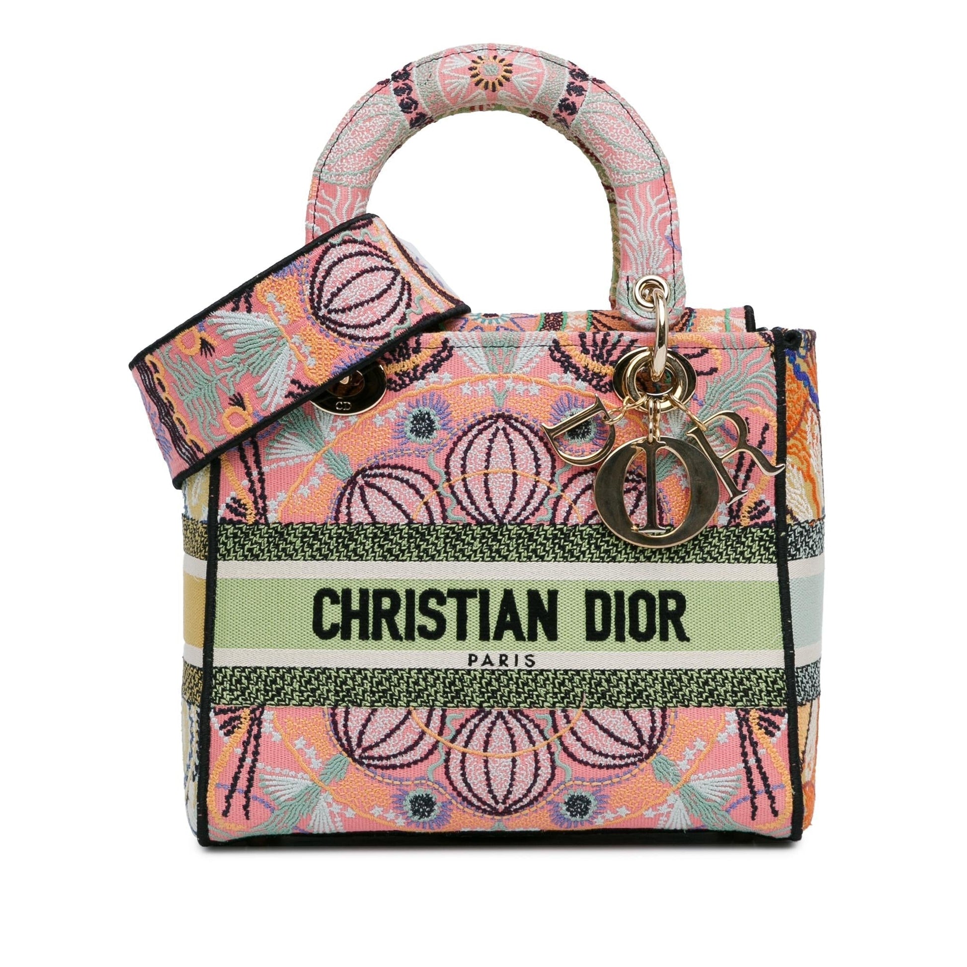 Dior In Lights Lady Lite Shg Sq6Wef Satchel Bag Medium Embroidered