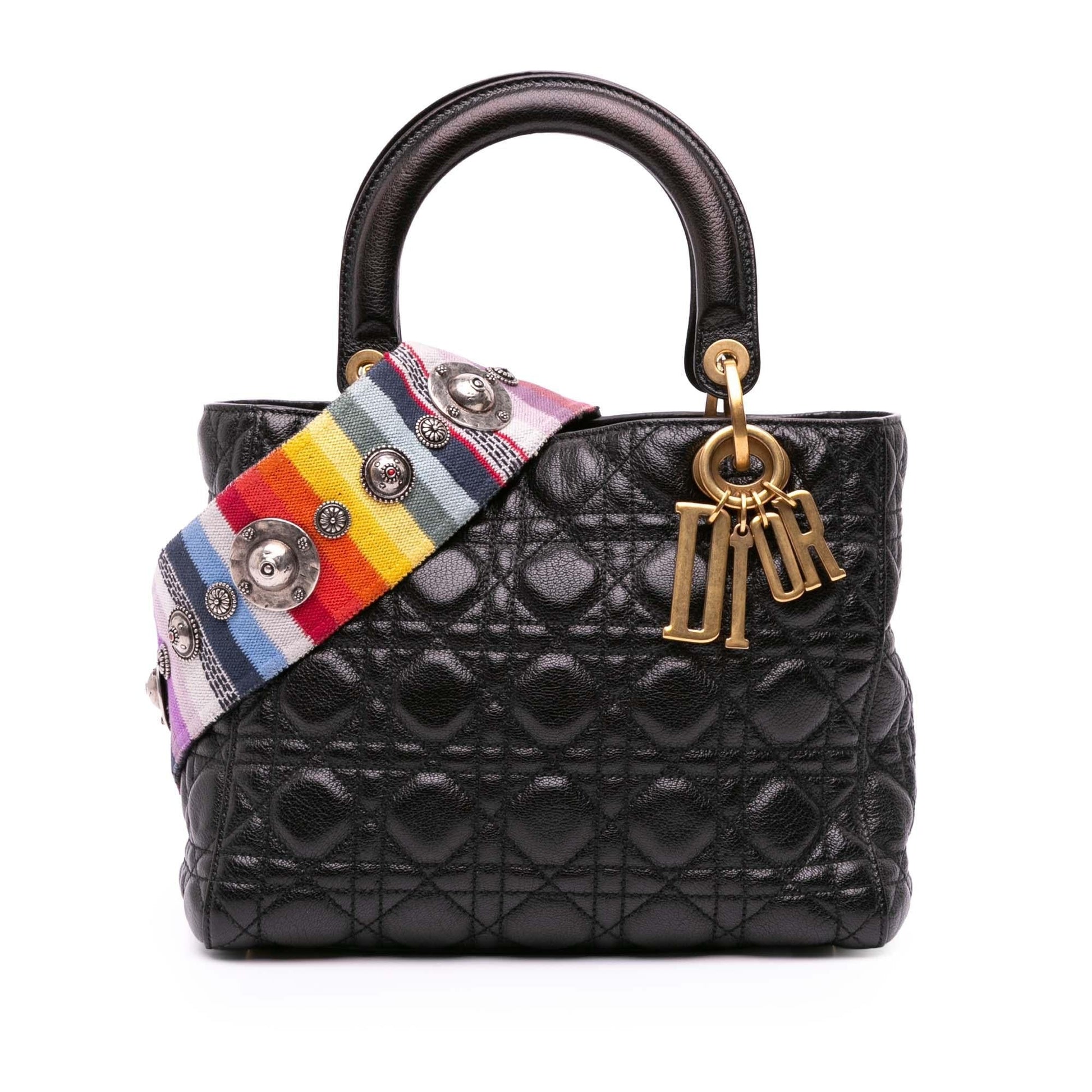 Dior Grained Calfskin Cannage Supple Lady Satchel Bag Medium