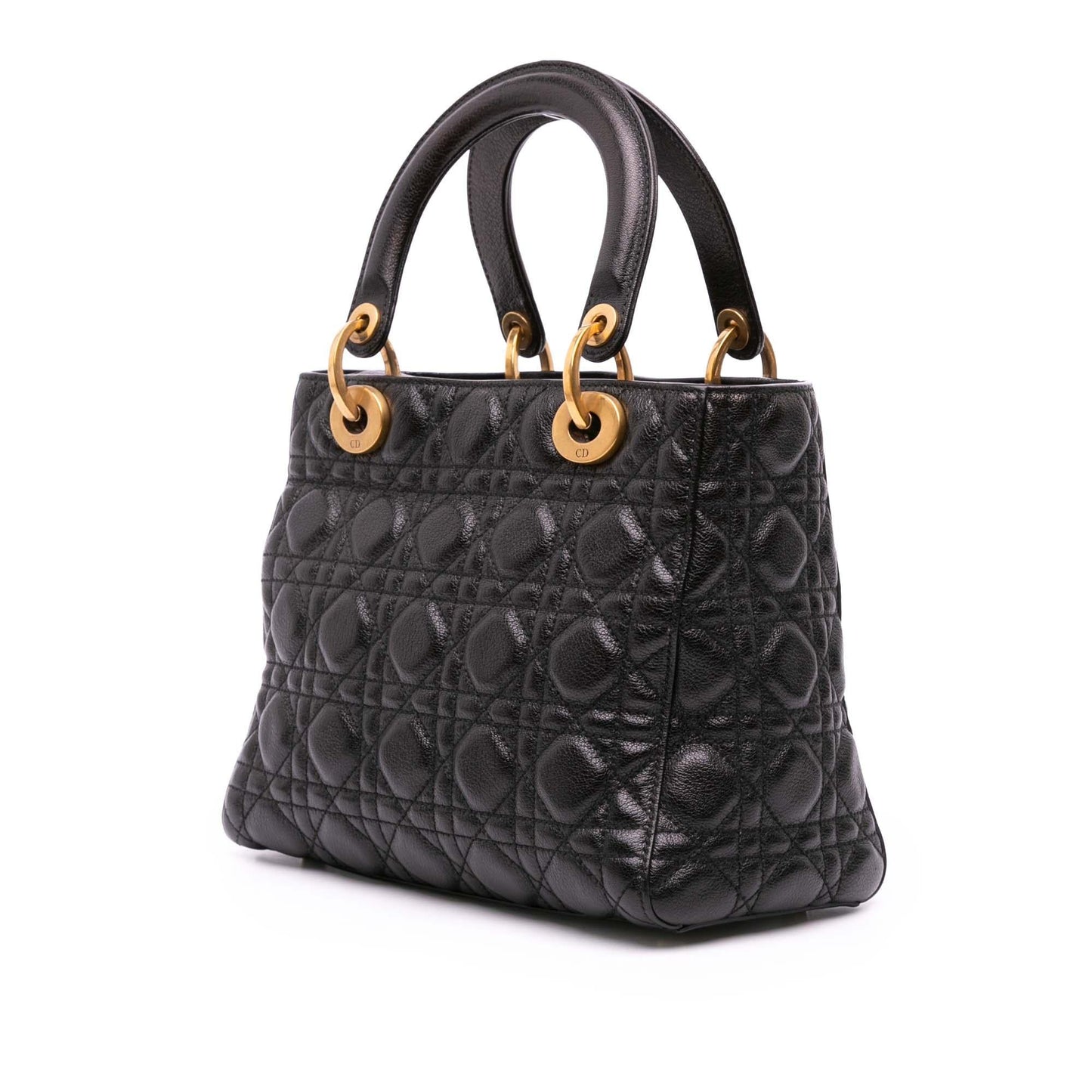 Dior Grained Calfskin Cannage Supple Lady Satchel Bag Medium