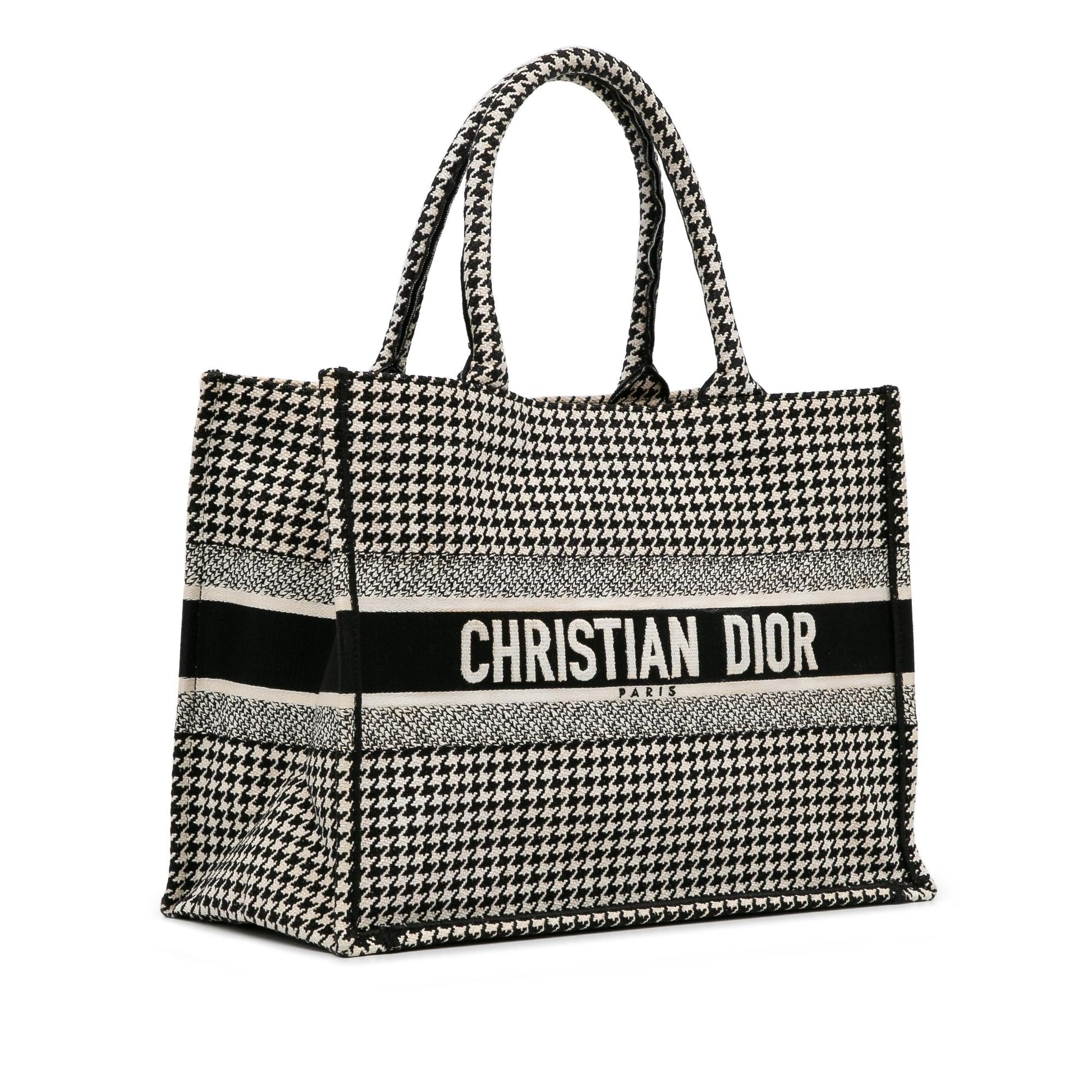 Dior Houndstooth Book Tote Medium Tote Bag