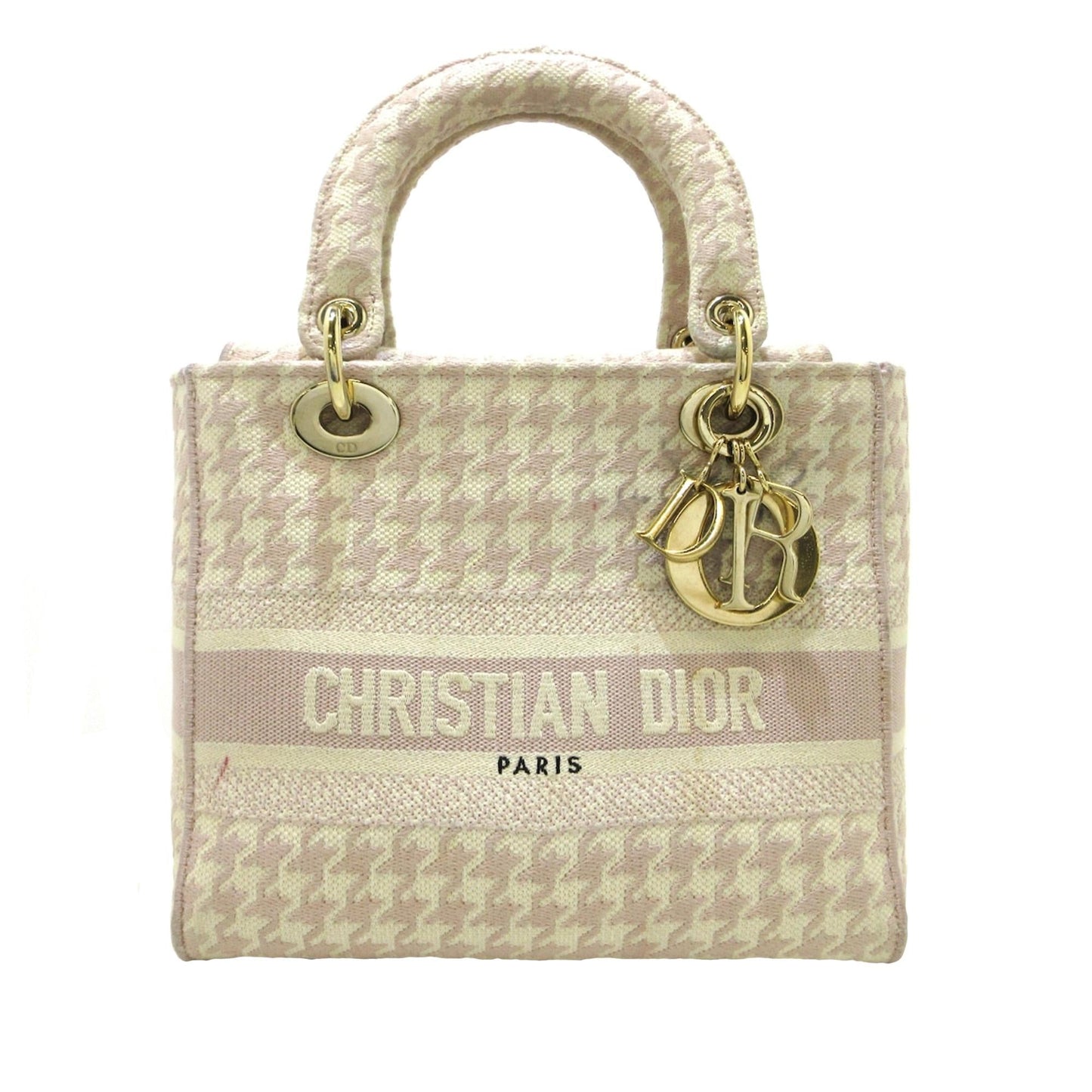 Dior Houndstooth Lady Lite Shg R8U6 Satchel Bag Medium
