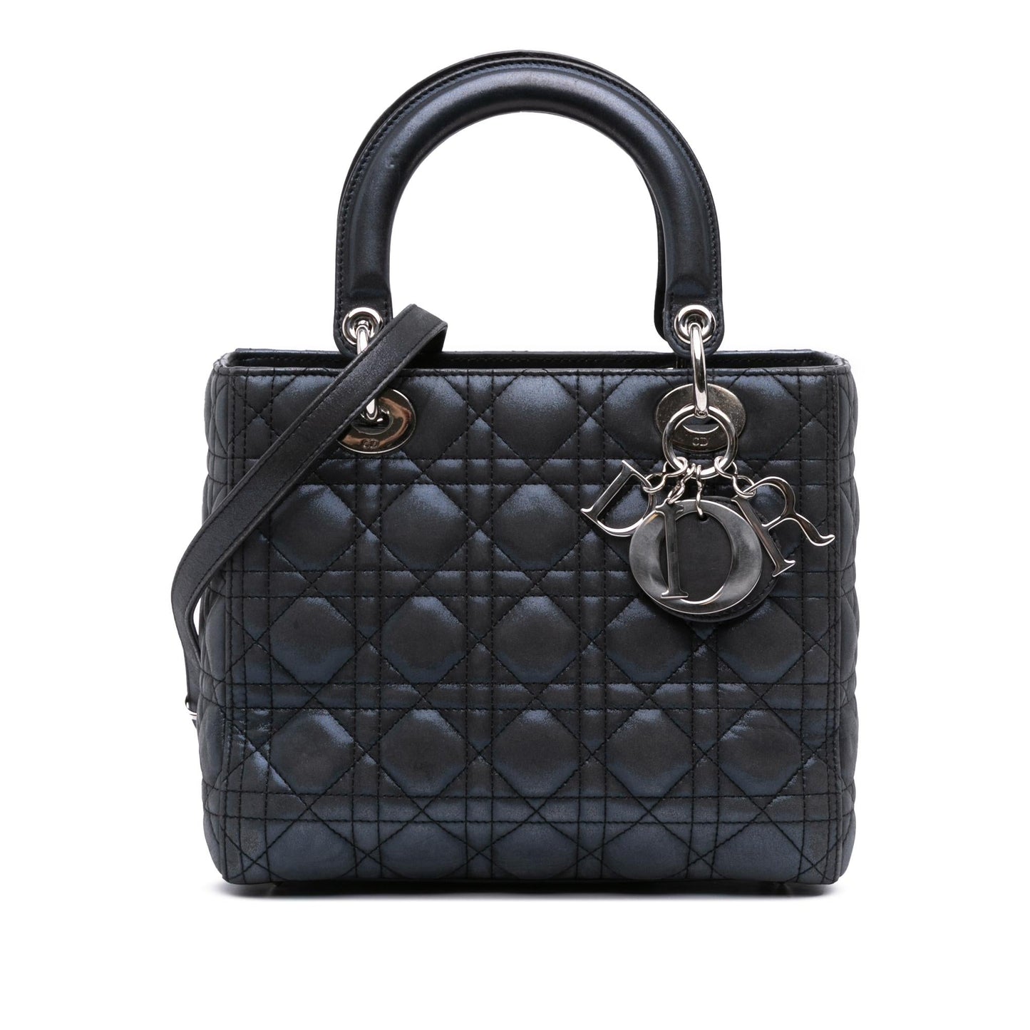 Dior Iridescent Cannage Lady Satchel Bag Lambskin Medium