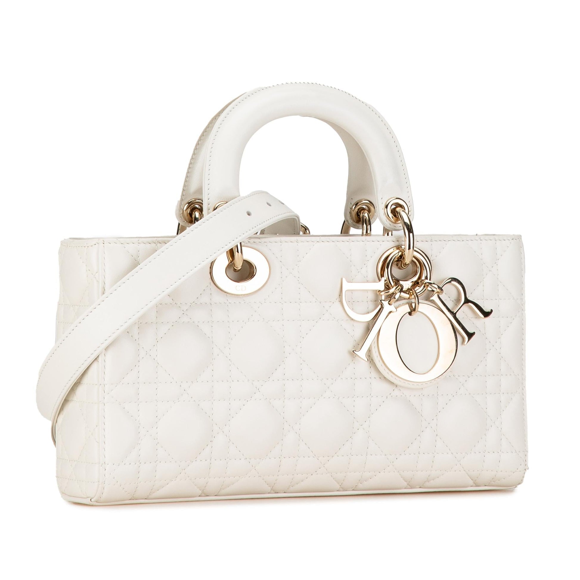 Dior Cannage Lady Joy Satchel Bag Lambskin Medium