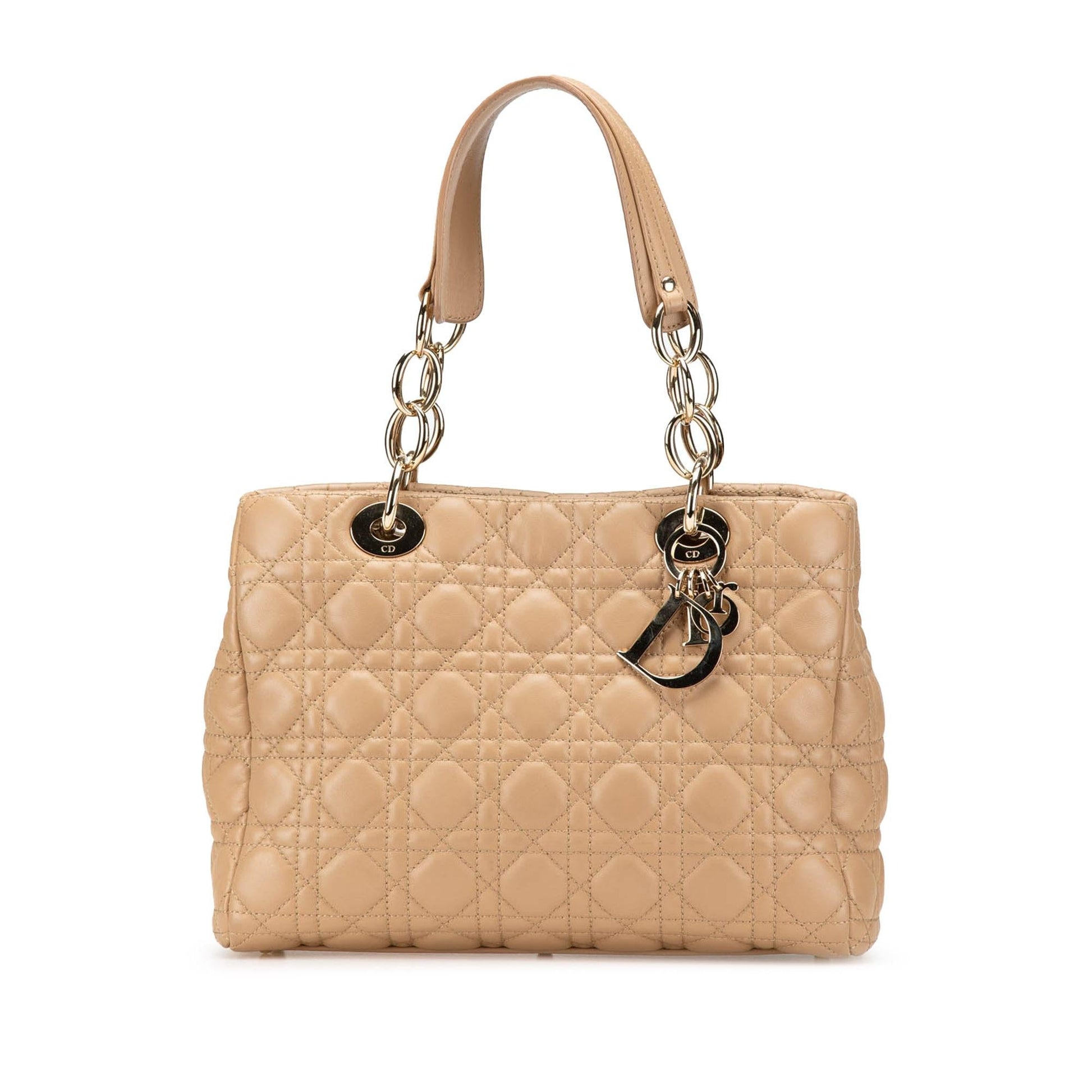 Dior Cannage Lady Soft Shopping Tote Lambskin Medium Tote Bag