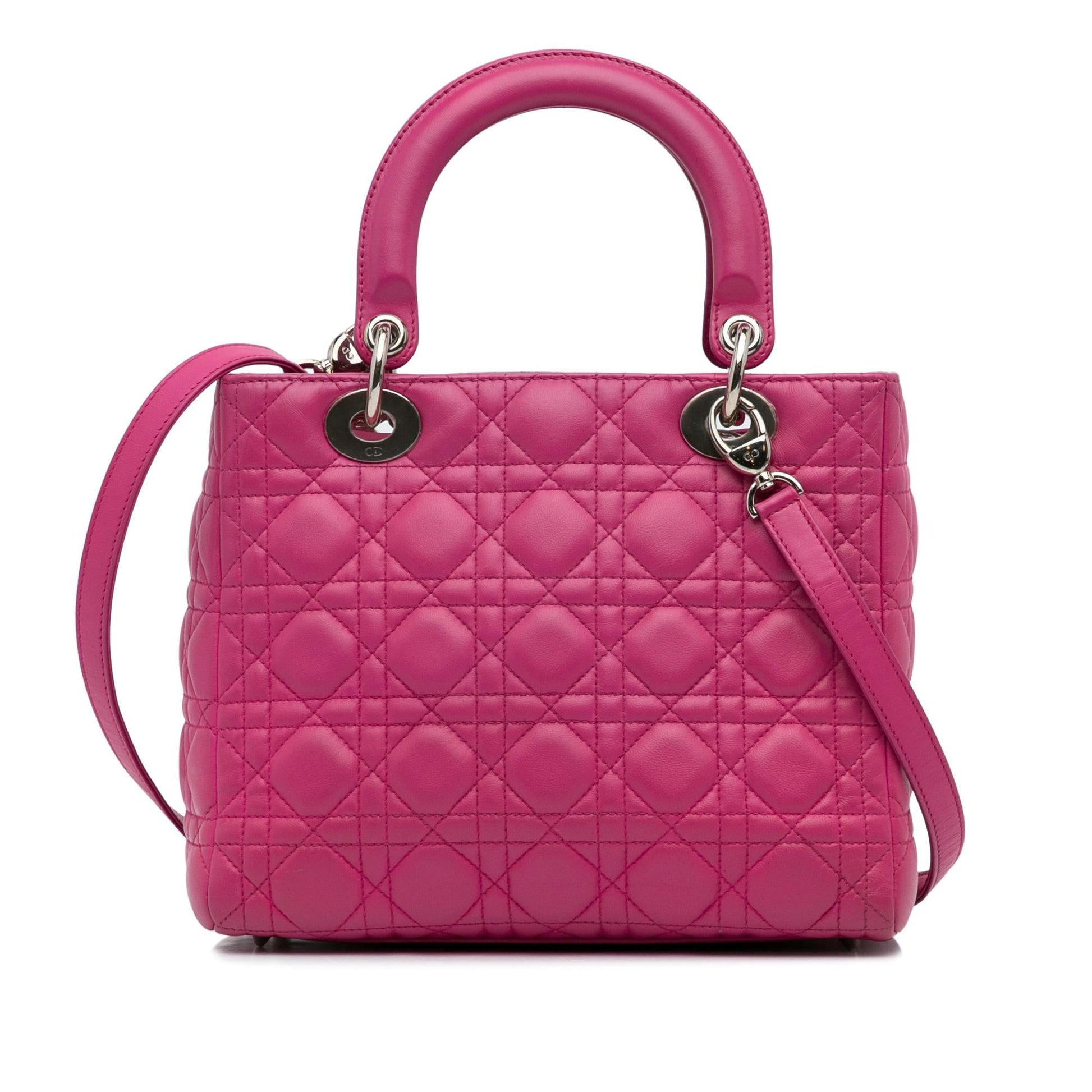 Dior Cannage Lady Satchel Bag Lambskin Medium