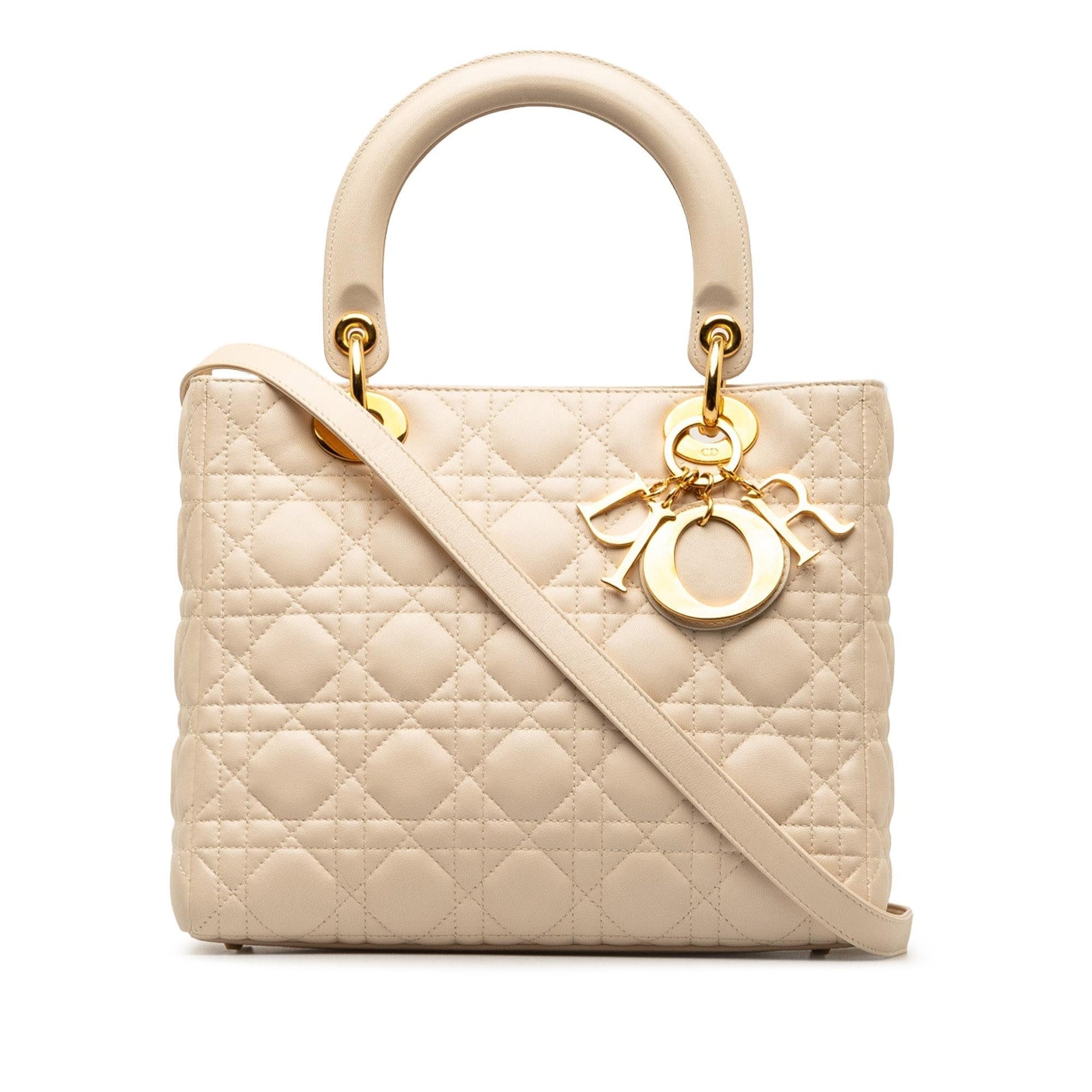 Dior Cannage Lady Shg Cyzxrl Satchel Bag Lambskin Medium