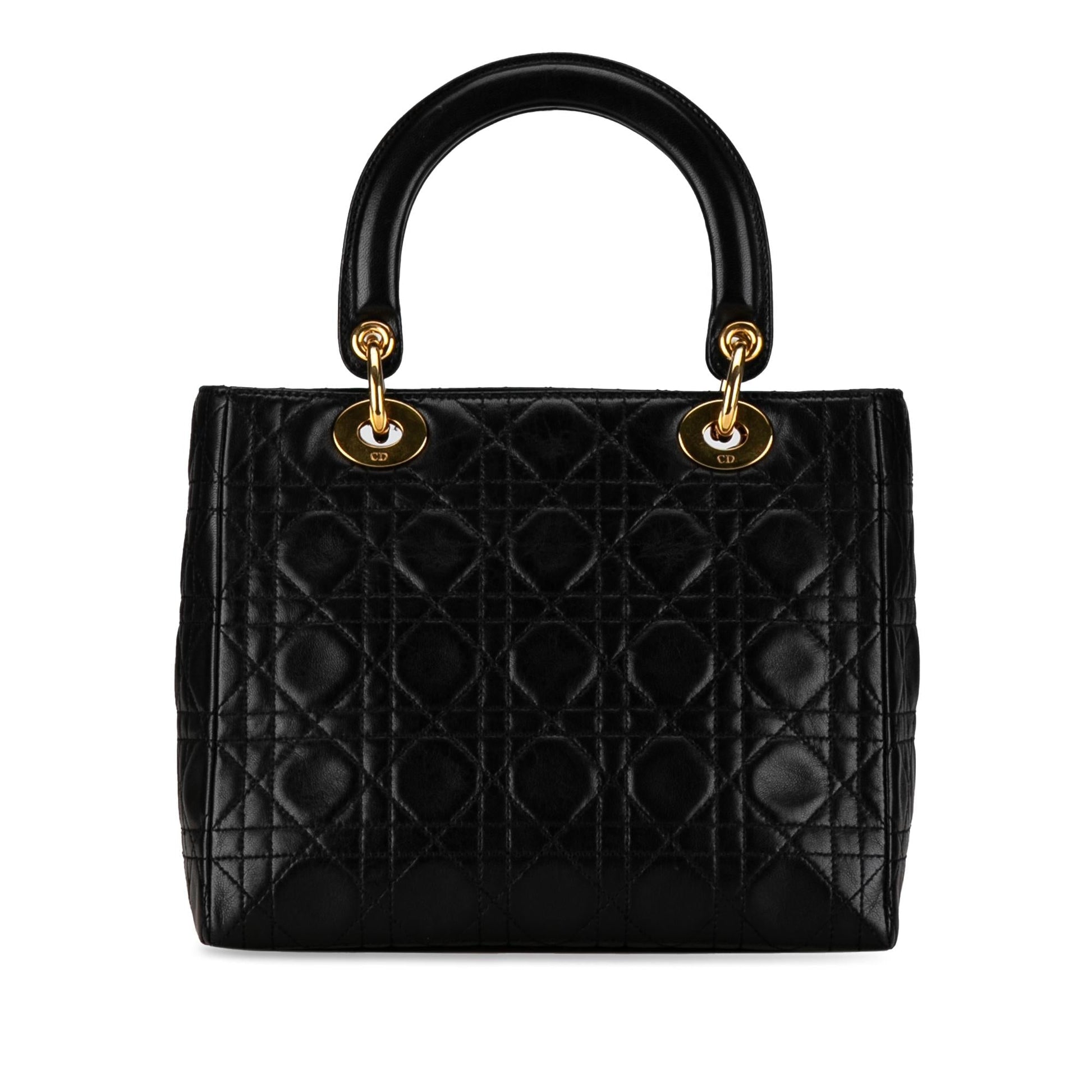 Dior Cannage Lady Shg 4Cowri Satchel Bag Lambskin Medium