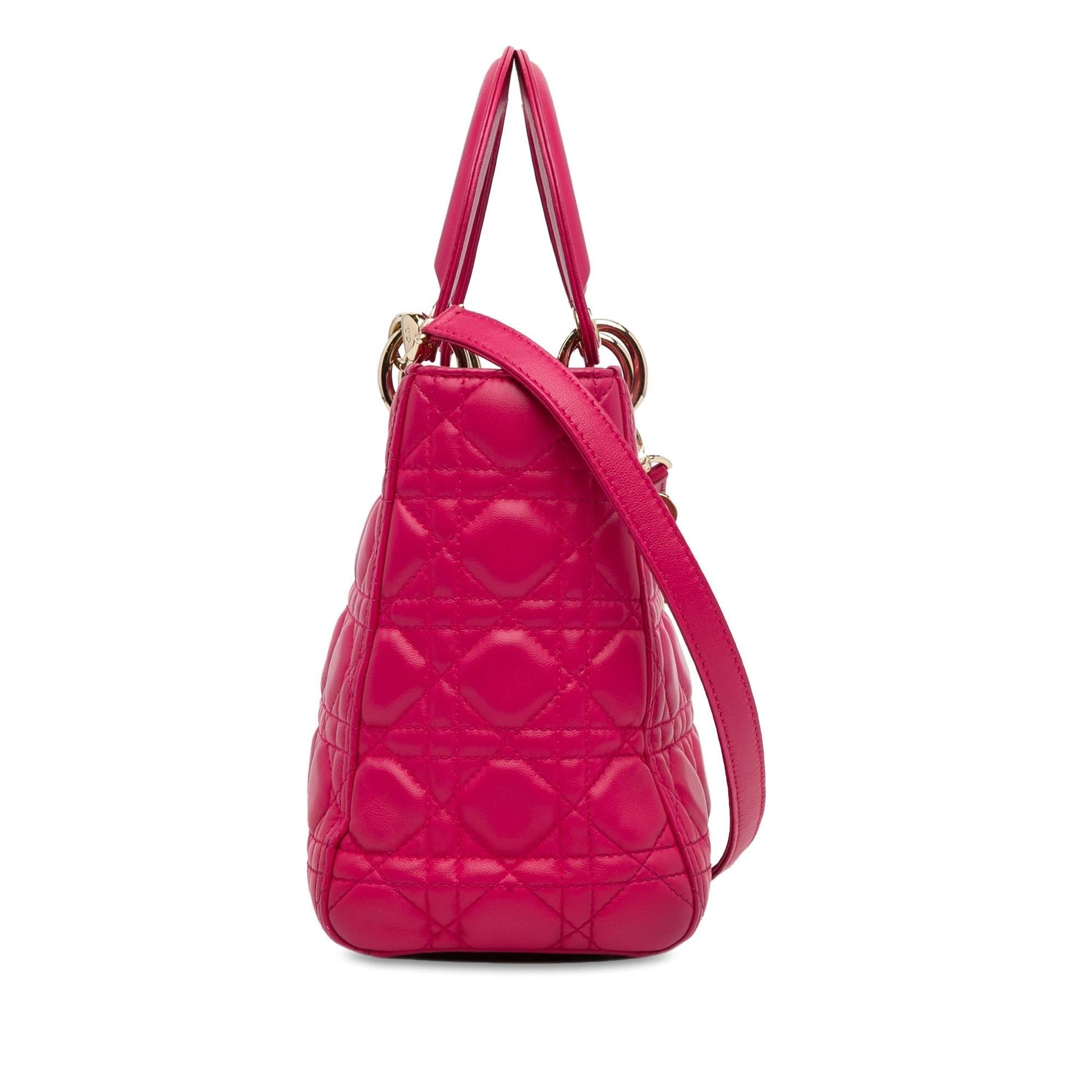 Dior Cannage Lady Shg Hlvjgy Satchel Bag Lambskin Medium
