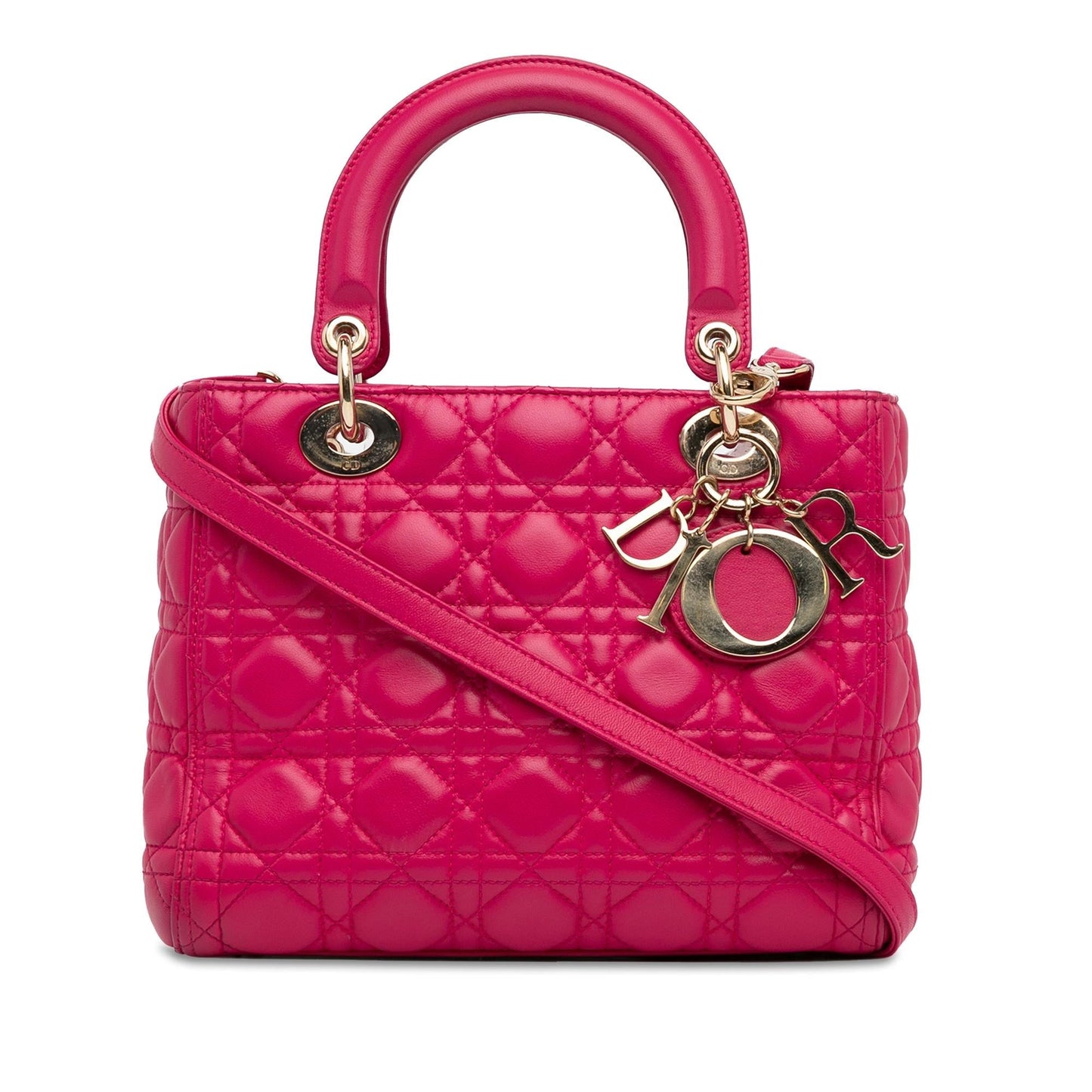 Dior Cannage Lady Shg Hlvjgy Satchel Bag Lambskin Medium