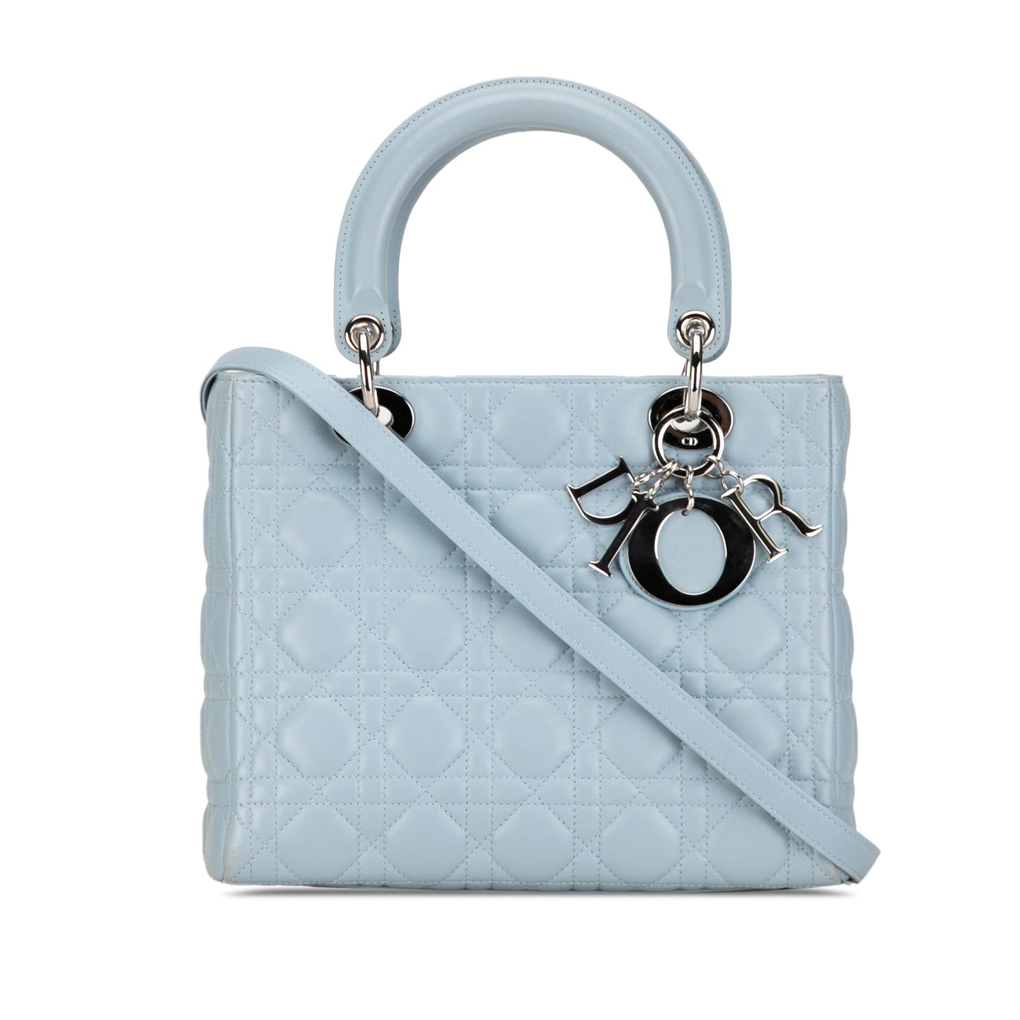 Dior Cannage Lady Shg Rhyoow Satchel Bag Lambskin Medium