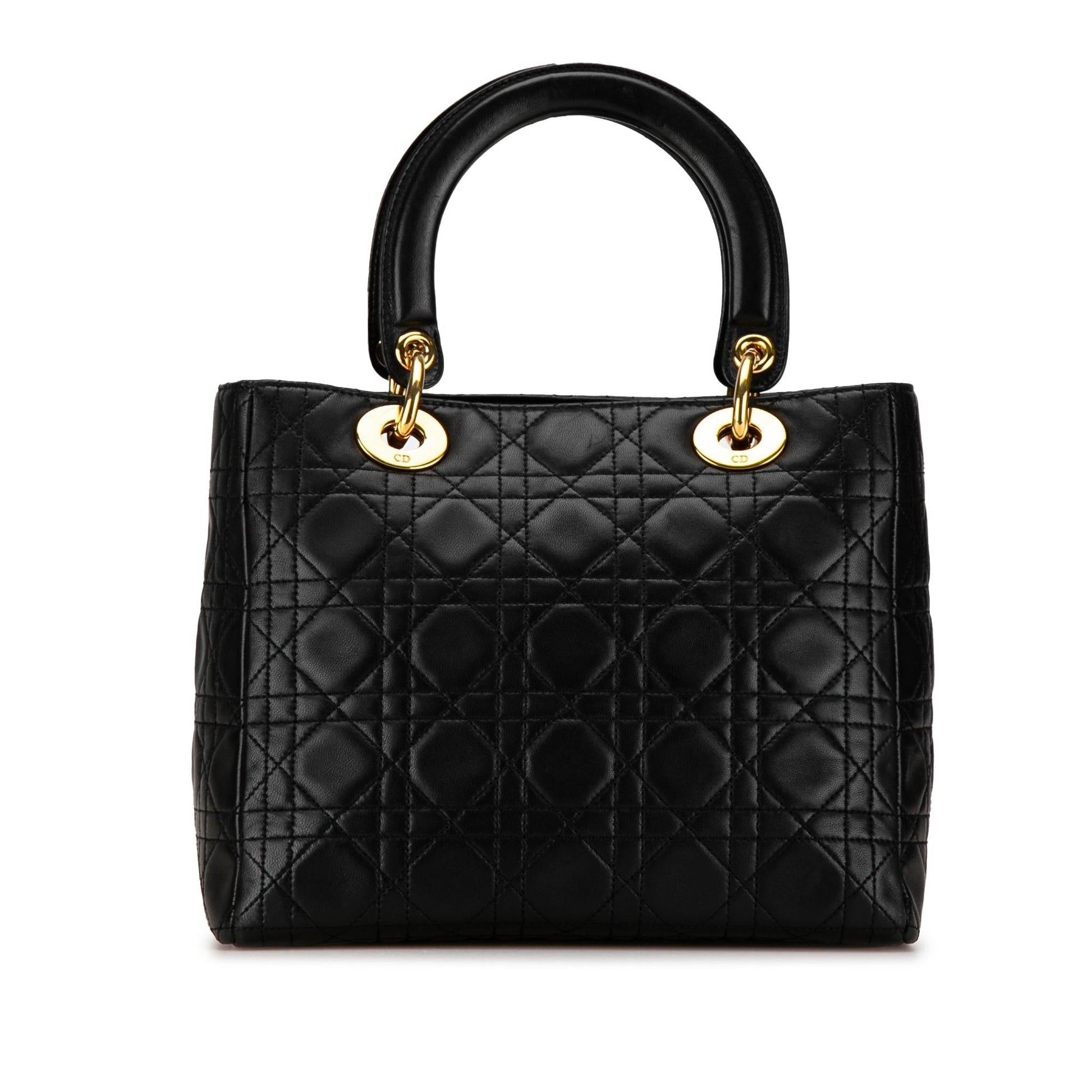 Dior Cannage Lady Shg 7Yvsfc Satchel Bag Lambskin Medium