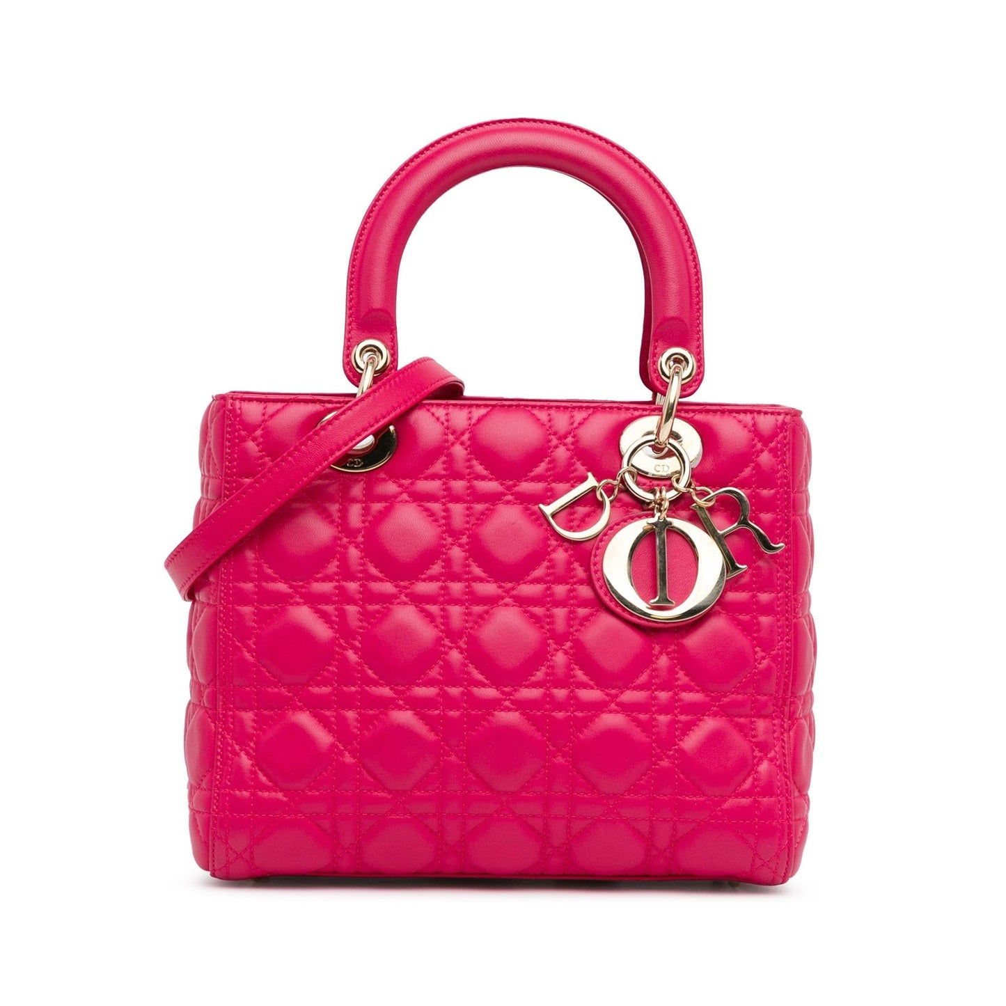 Dior Cannage Lady Shg Qs5Duy Satchel Bag Lambskin Medium