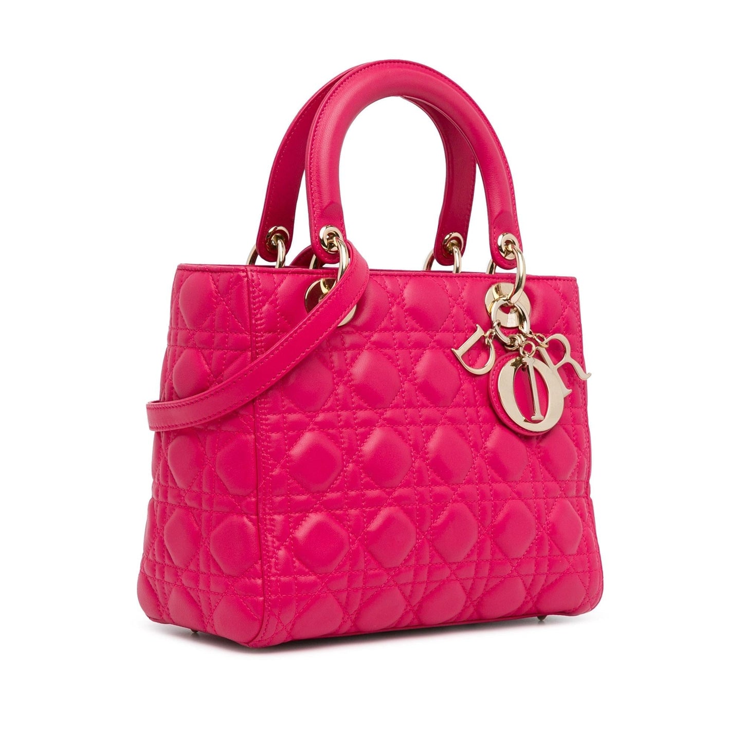 Dior Cannage Lady Shg Qs5Duy Satchel Bag Lambskin Medium