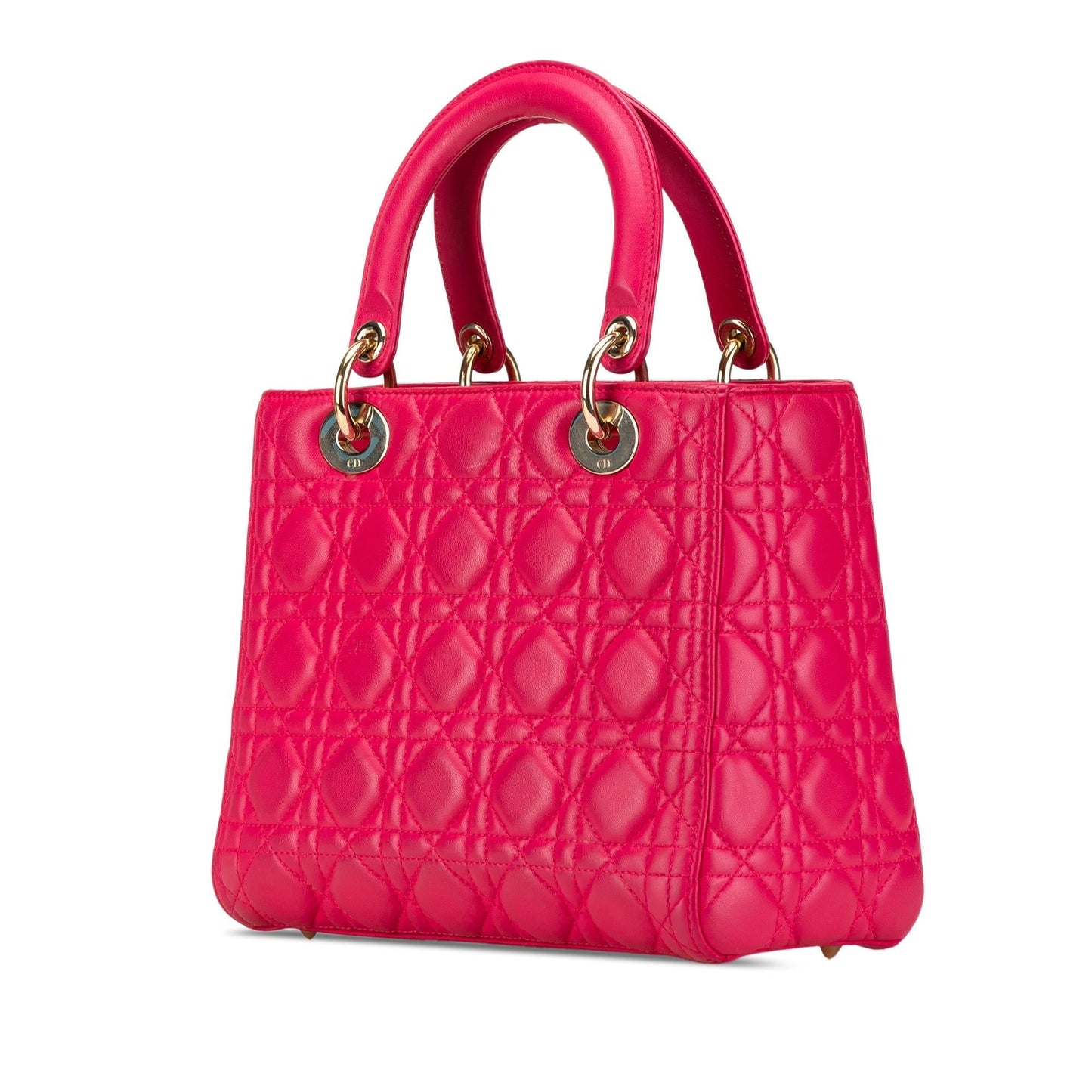 Dior Cannage Lady Satchel Bag Lambskin Medium Dior Shg Em2Kxq