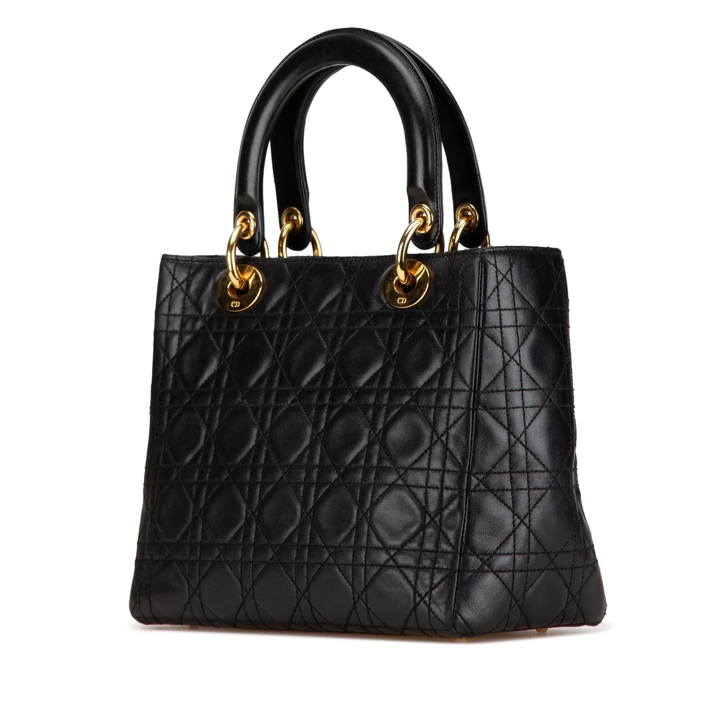 Dior Cannage Lady Satchel Bag Lambskin Medium Dior Shg 4Stkyi