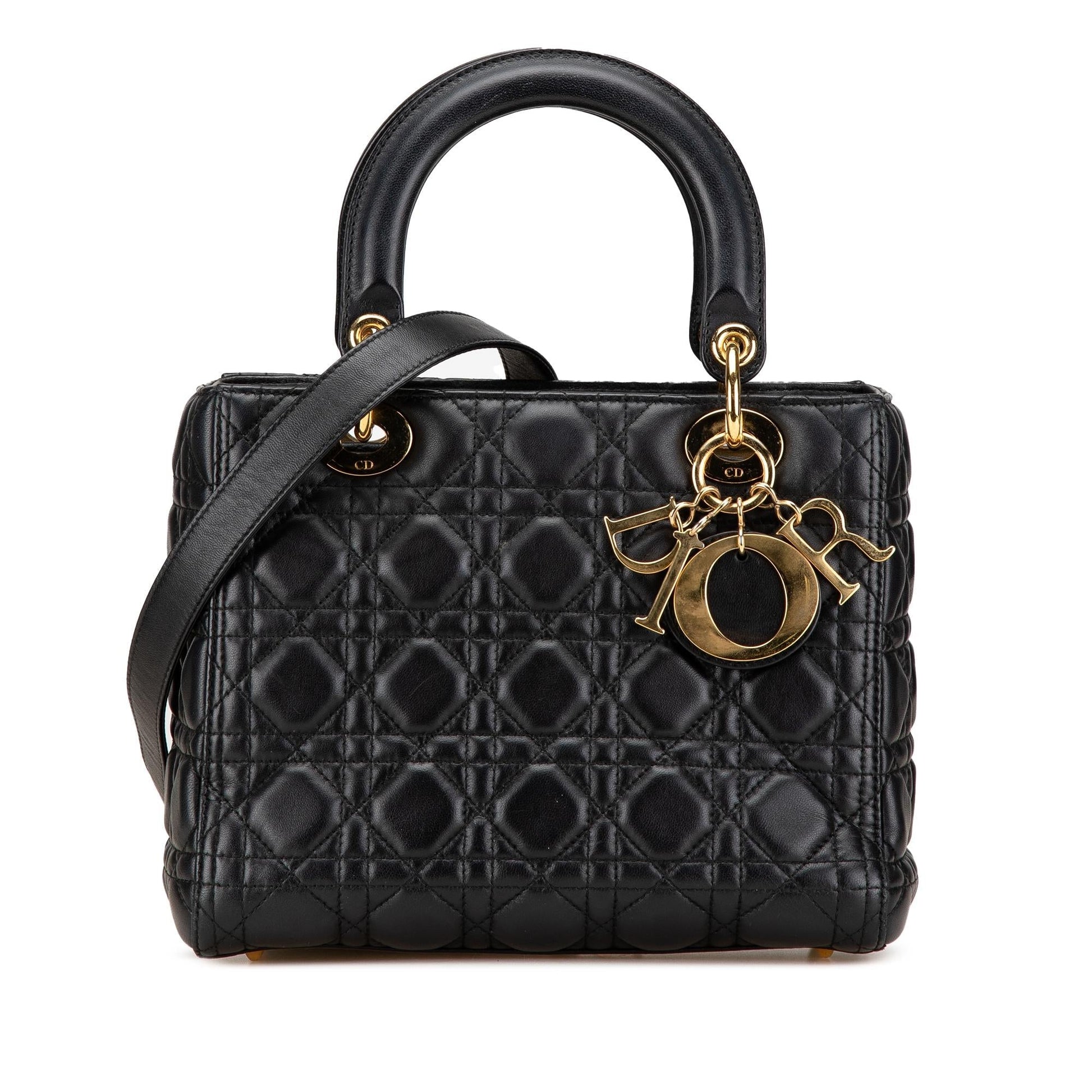 Dior Cannage Lady Satchel Bag Lambskin Medium Lady Dior 1