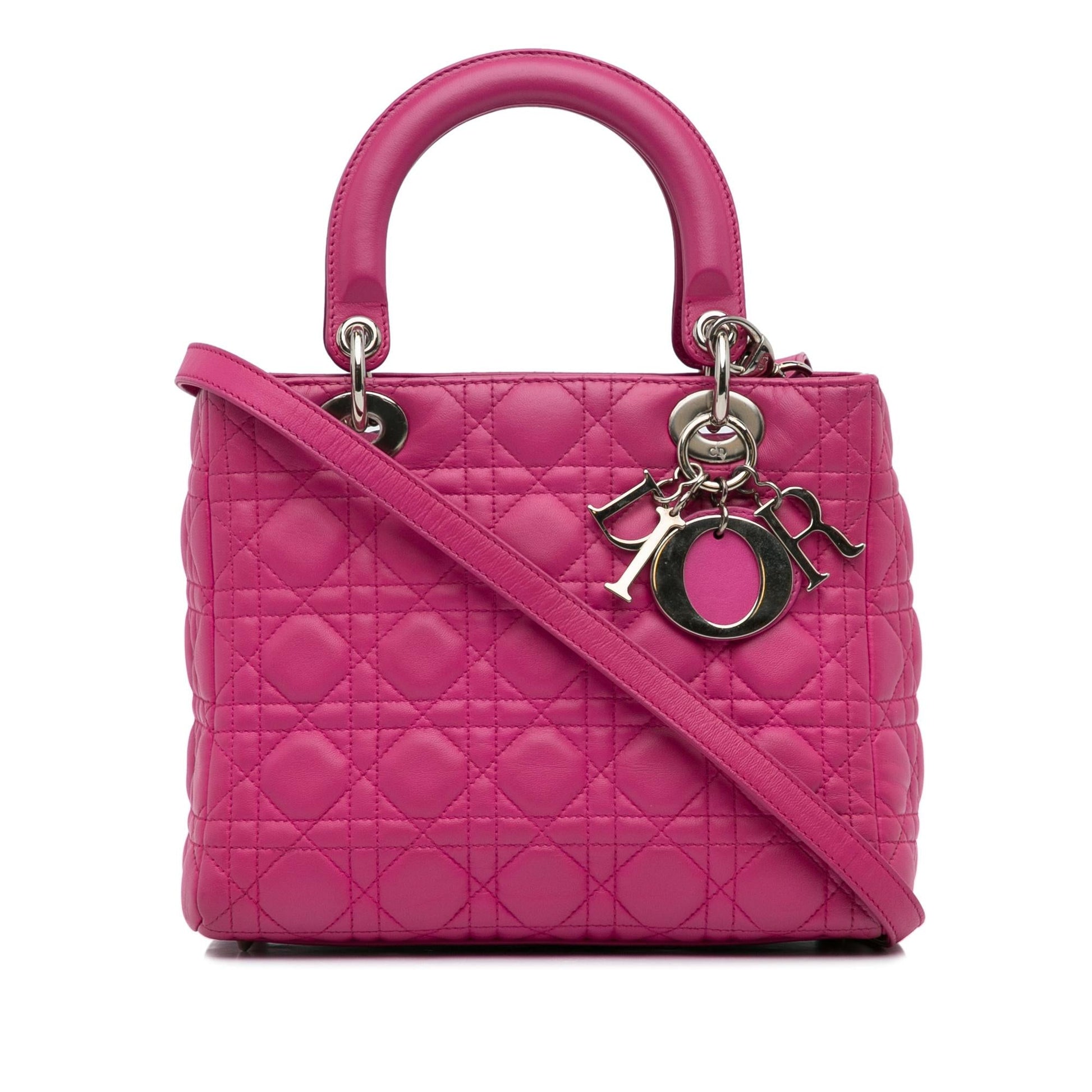 Dior Cannage Lady Satchel Bag Lambskin Medium Lady Dior 7