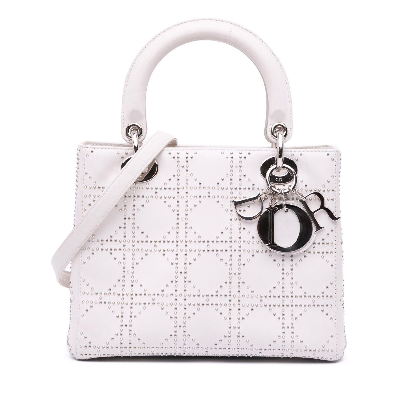 Dior Cannage Studded Lady Satchel Bag Lambskin Medium Lady Dior 1