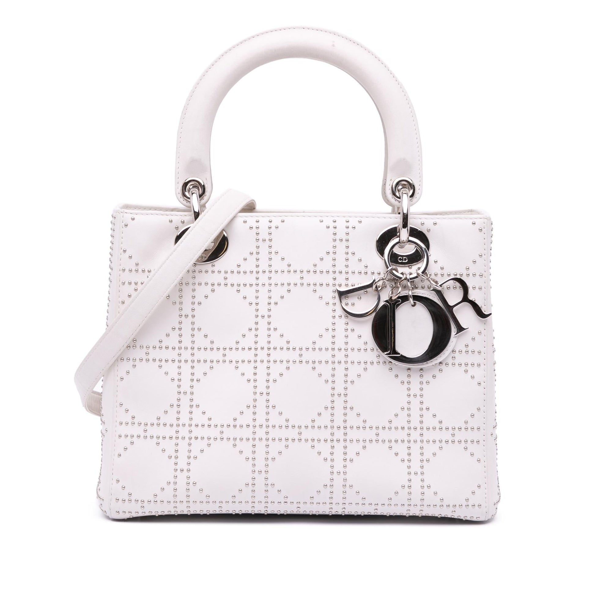 Dior Cannage Studded Lady Satchel Bag Lambskin Medium Lady Dior 1