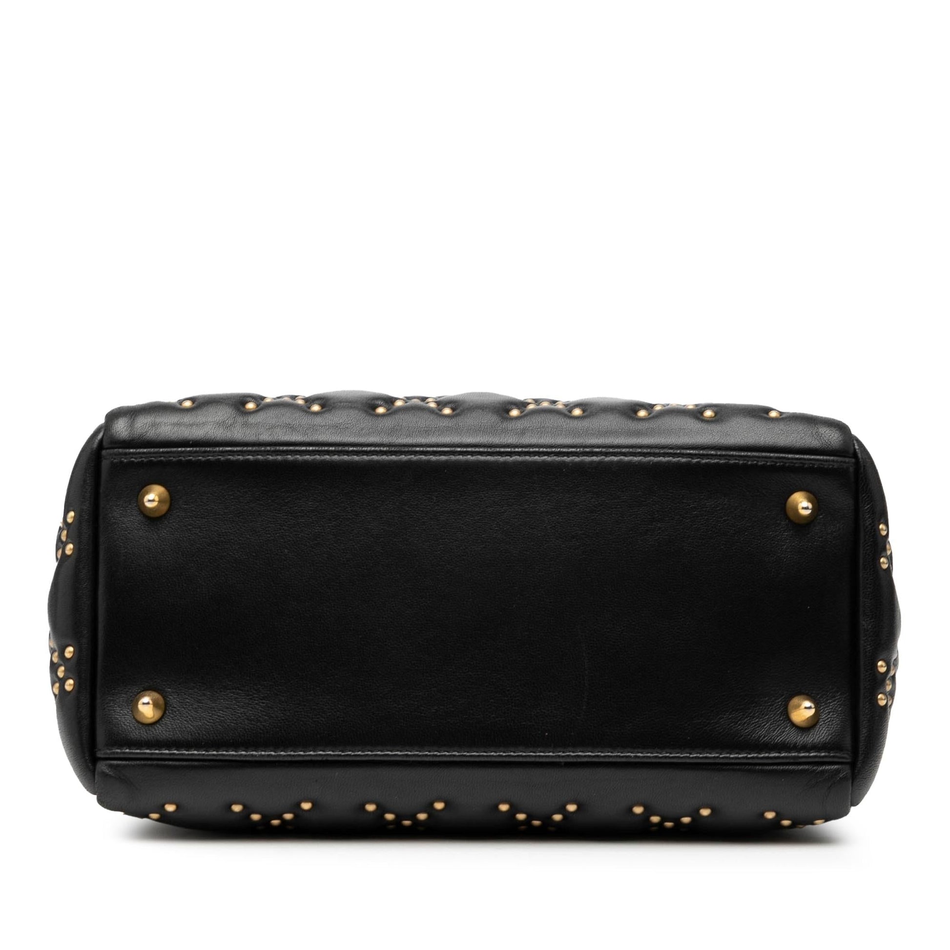 Dior Cannage Studded Supple Lady Satchel Bag Lambskin Medium Lady Dior 1